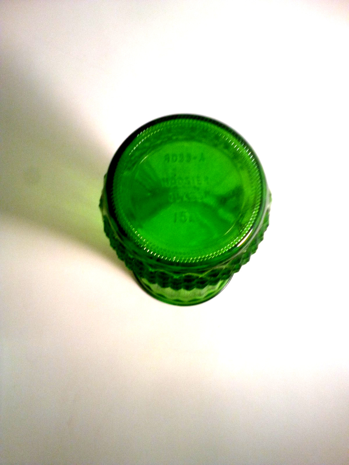 vase hoosier glass emerald green ribbed diamond cut 4088a