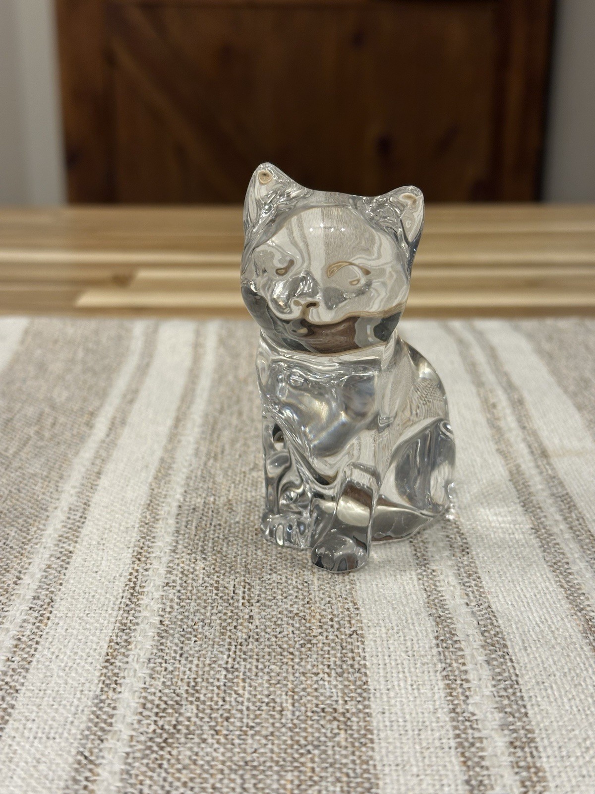 PRINCESS HOUSE Lead Crystal Vintage Cat Kitten Figurine Approx 3.50 inches