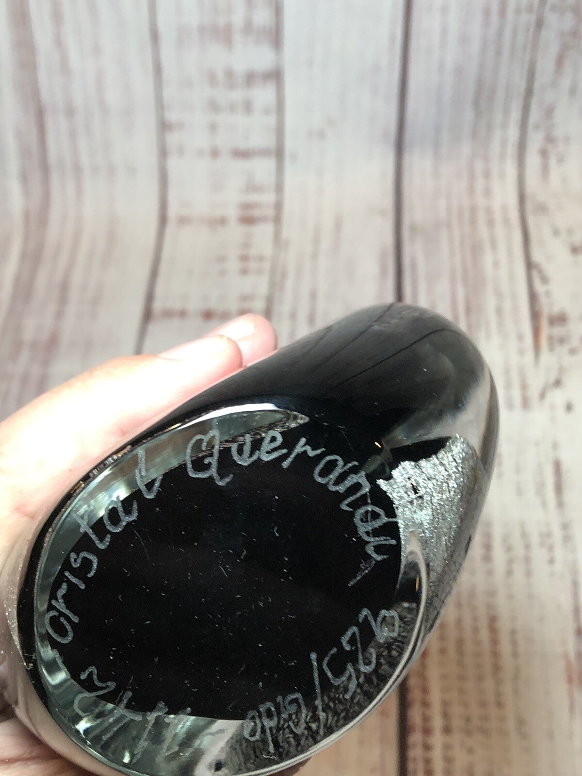 Signed Querandi Decorative Art Glass 1142 Paperweight In 925 Silver 5.5” 2.5 Lbs