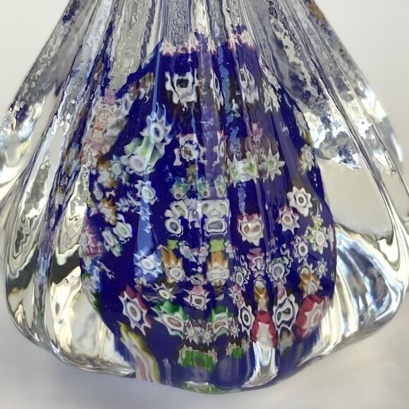 Perthshire Pyramid Paperweight Blue 2000s Vintage Special Edition Unsigned Cone