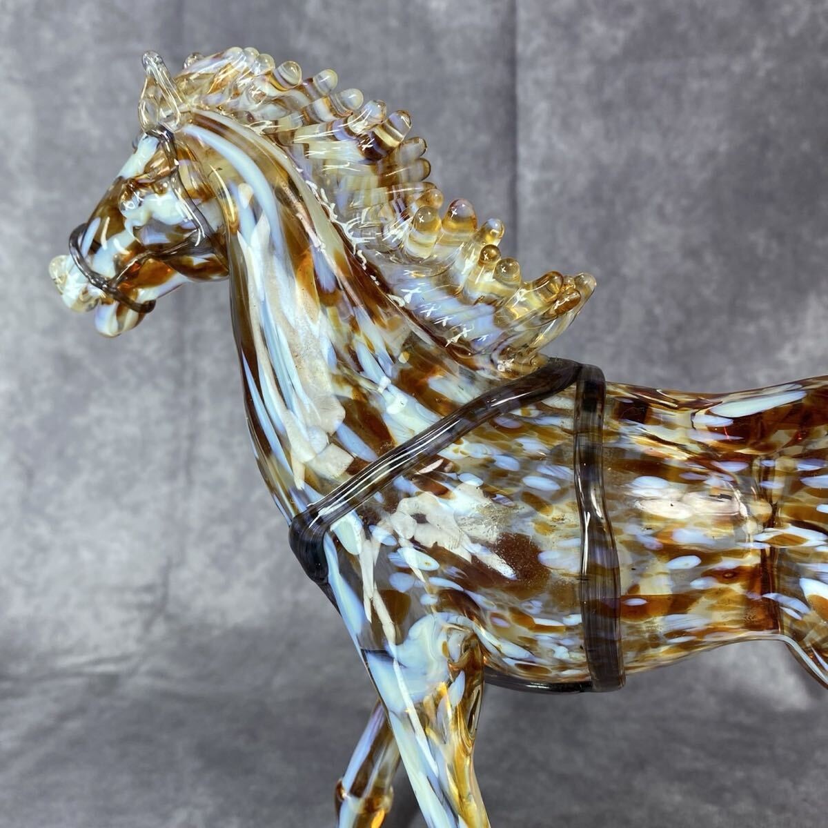 Murano Glass Horse Italian Art Glass Figurine Interior Decor Art Piece Vintage