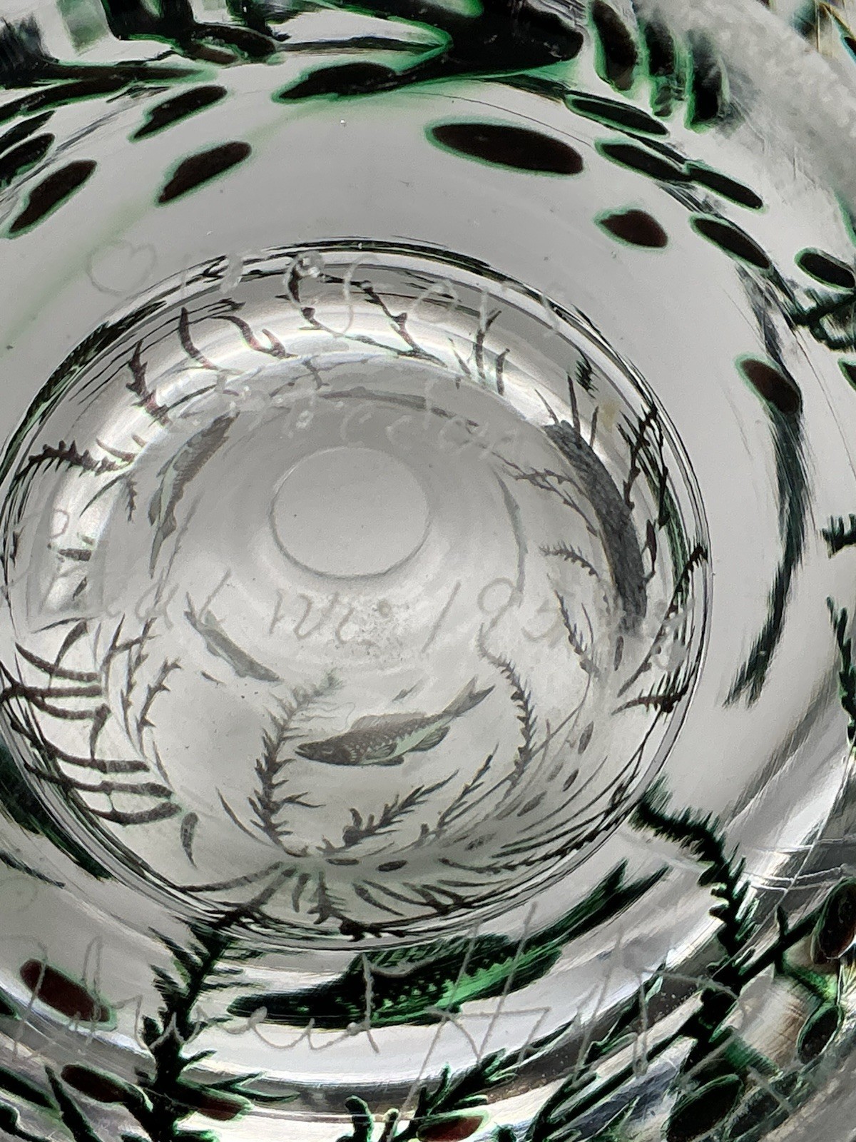 Orrefors Fish Underwater Aquarium Graal Vase Edward Hald Sweden 5.25 Inches
