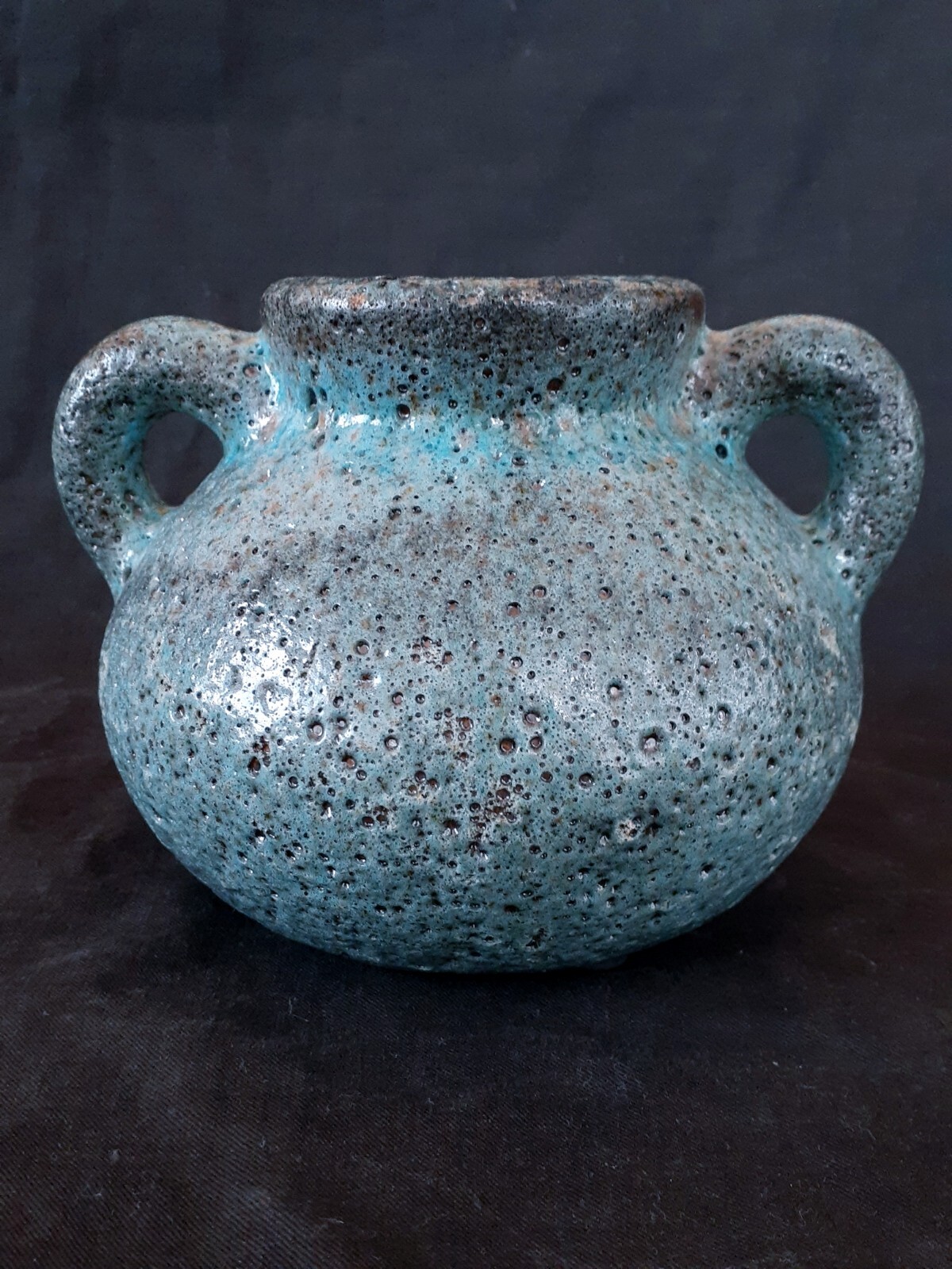 Vintage Lava Glazed pottery vase, 4.75 inches