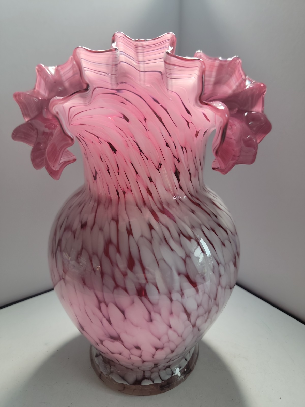 Vintage Cristalleria Ann Primrose Murano Collection D’Arte Pink Art Glass Vase