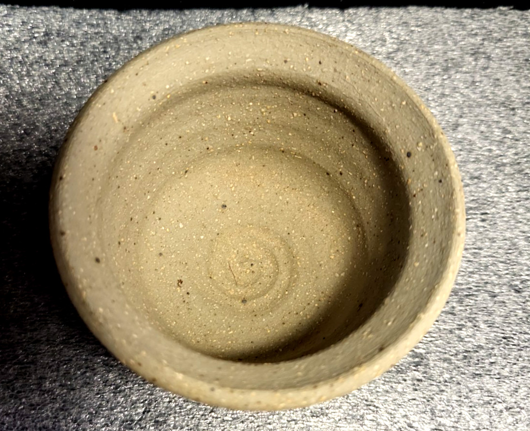 Lot of 2 Handcrafted Stoneware Studio Art Pottery Earth Tone Planters 3.75″ &2″