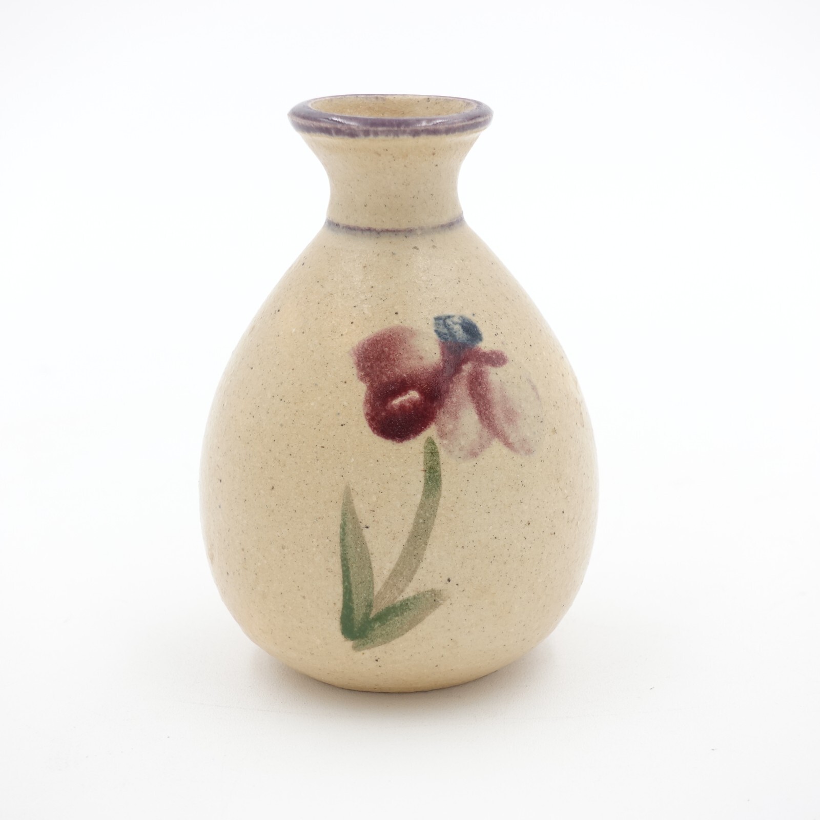 Weed Pot Bud Vase Harmony Pottery Signed Sharalyn New Harmony Indiana 3.3/8 Tall