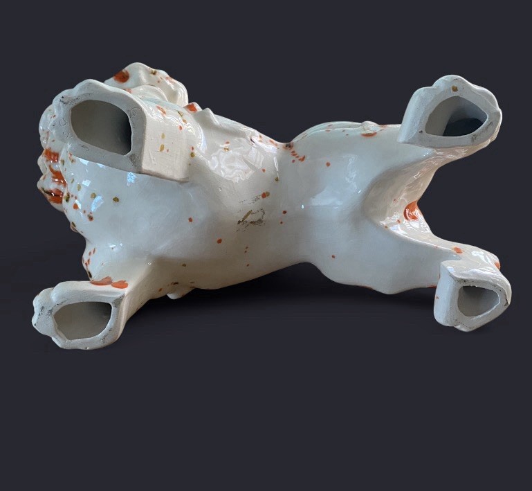 ✨Vintage 60s Large Foo Dog Lion California Pottery Splatter Paint Sculpture