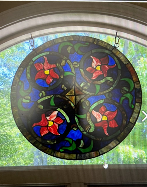 Window Panel Stained Art Glass 20″ Round Tiffany Style