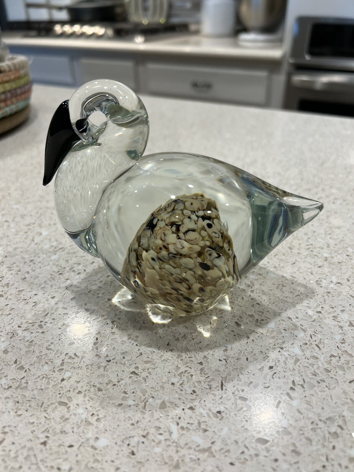 Pelican Glass Paperweight Large Beautiful Rustic Nautical Lake Bird Nautical-