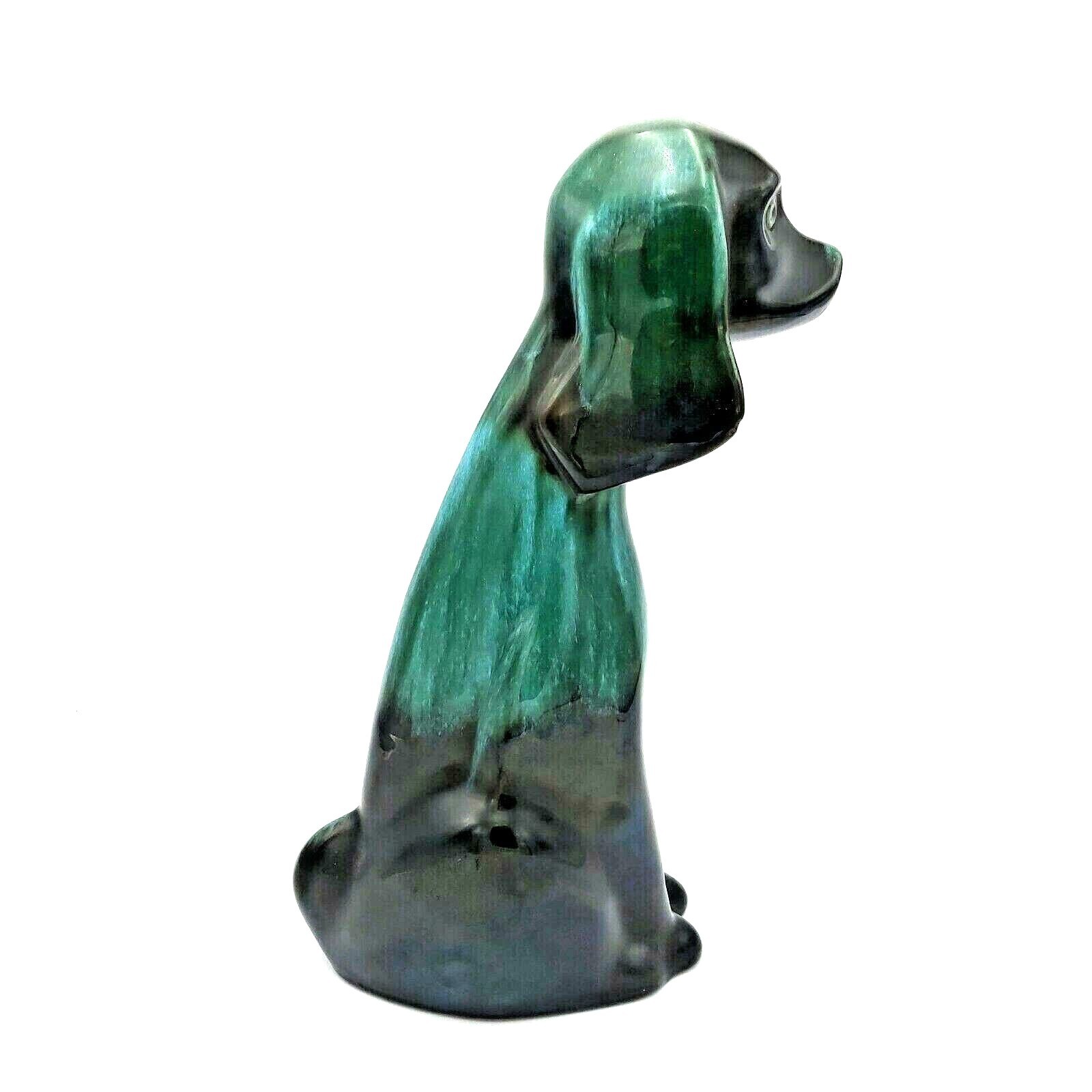Blue Mountain Pottery Hound Dog 14 inch Tall Canada Drip Glaze Vtg