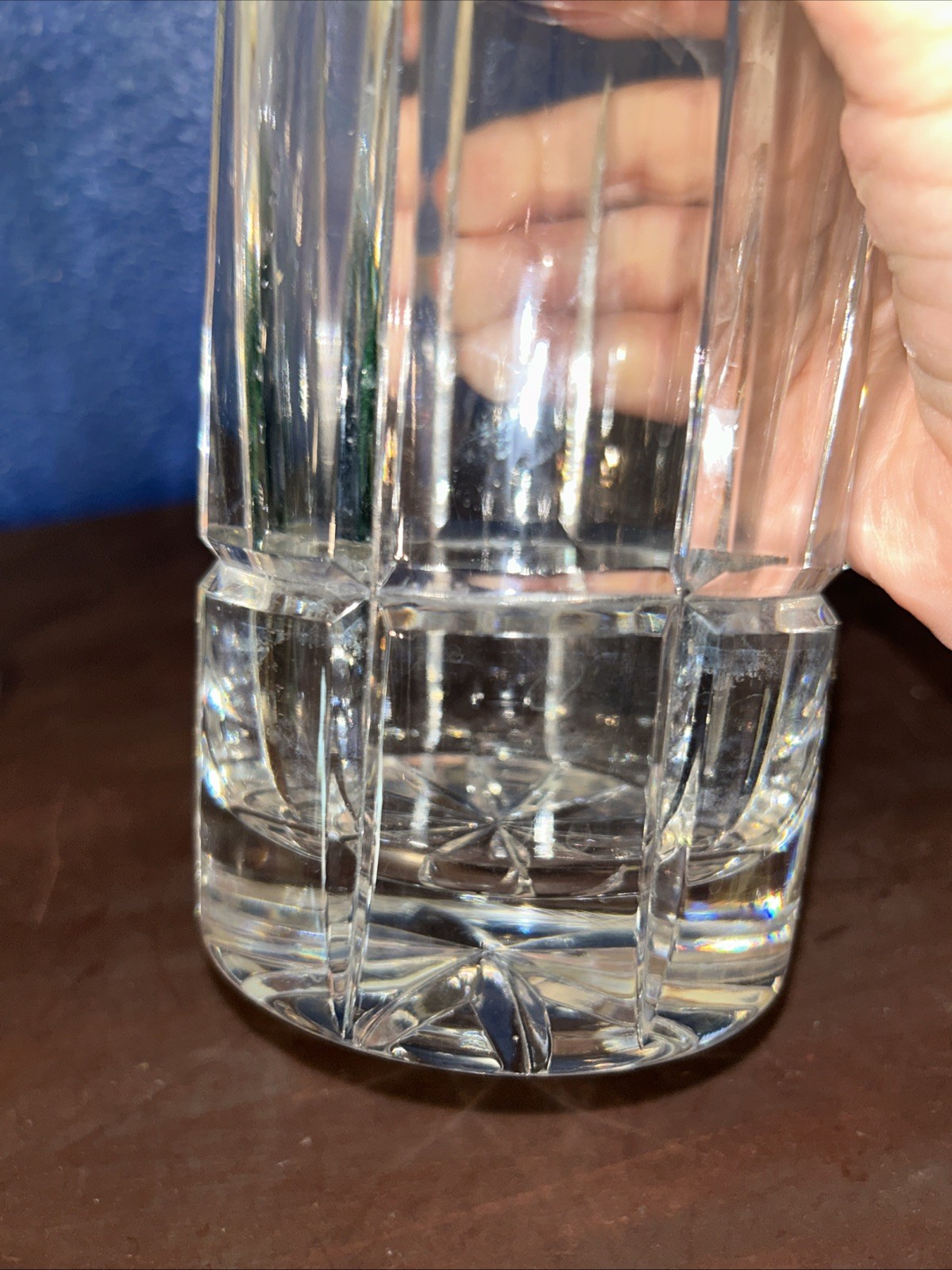 Vintage Stunning Heavy 26% Lead Clear Cut Crystal Glass Vase POLAND