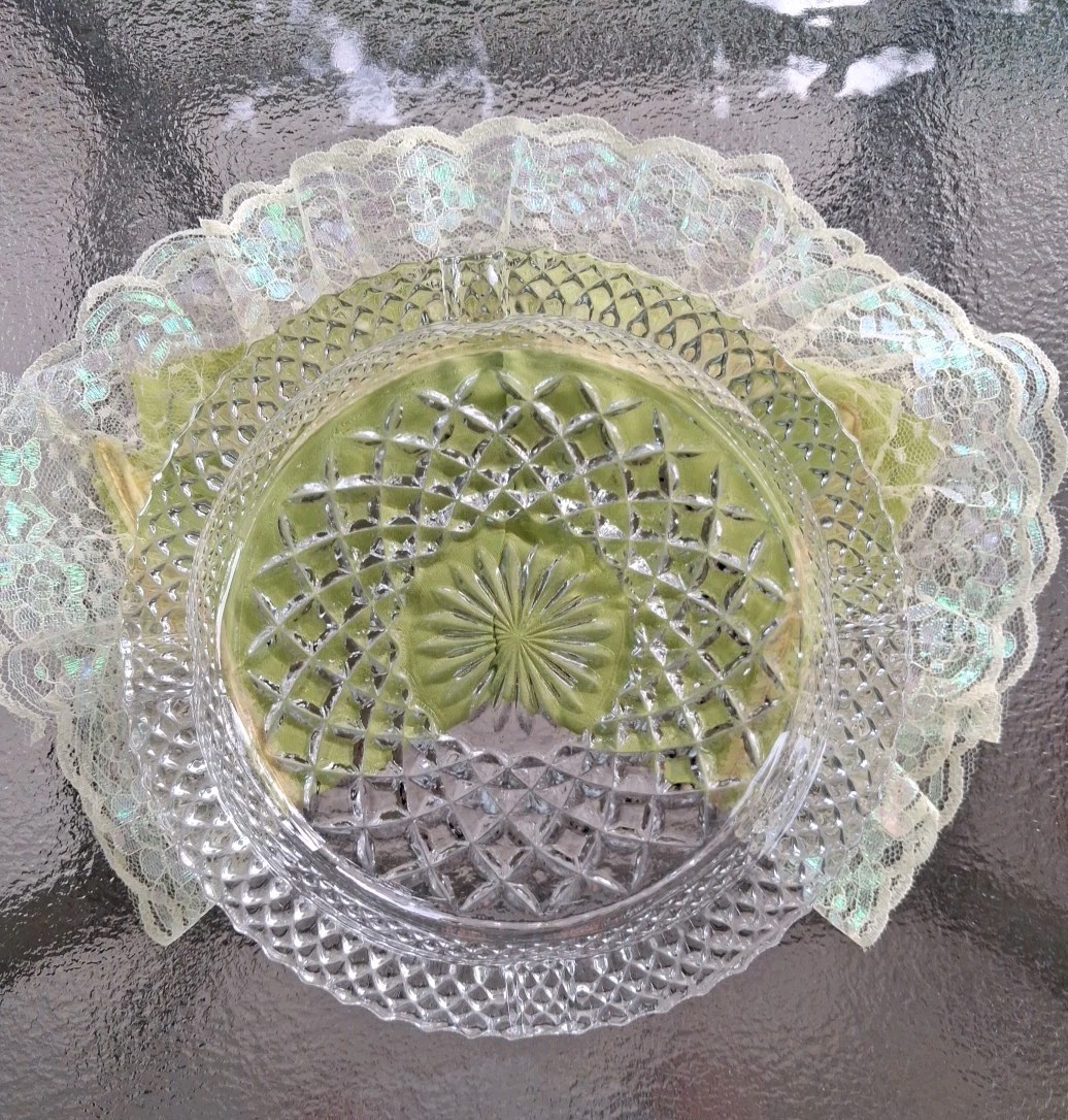 8 1/2 “ Wexford Lead Crystal Ashtray Vintage Anchor Hocking