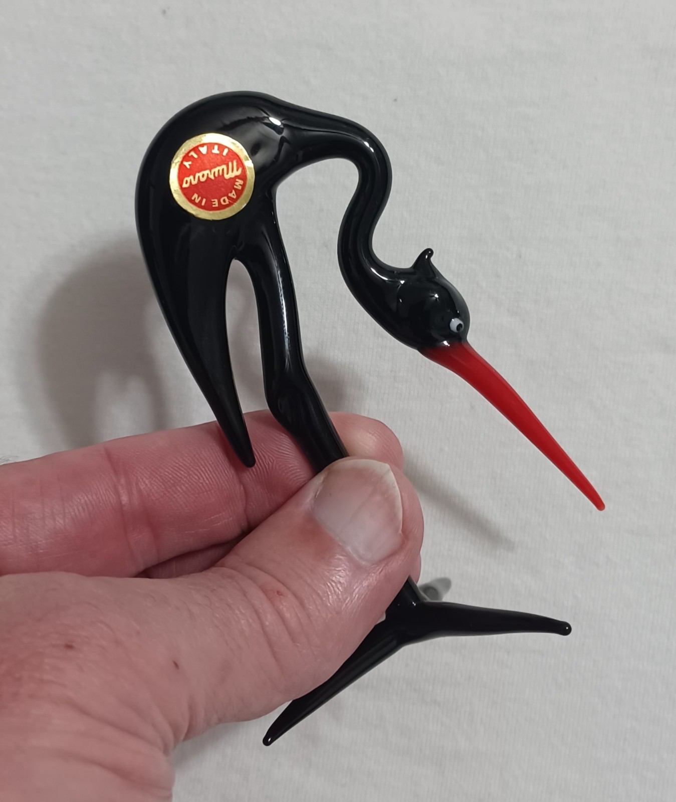 (2) Rare MURANO Glass Cranes, Italian Murano Glass Miniature Figurine Herons 👀