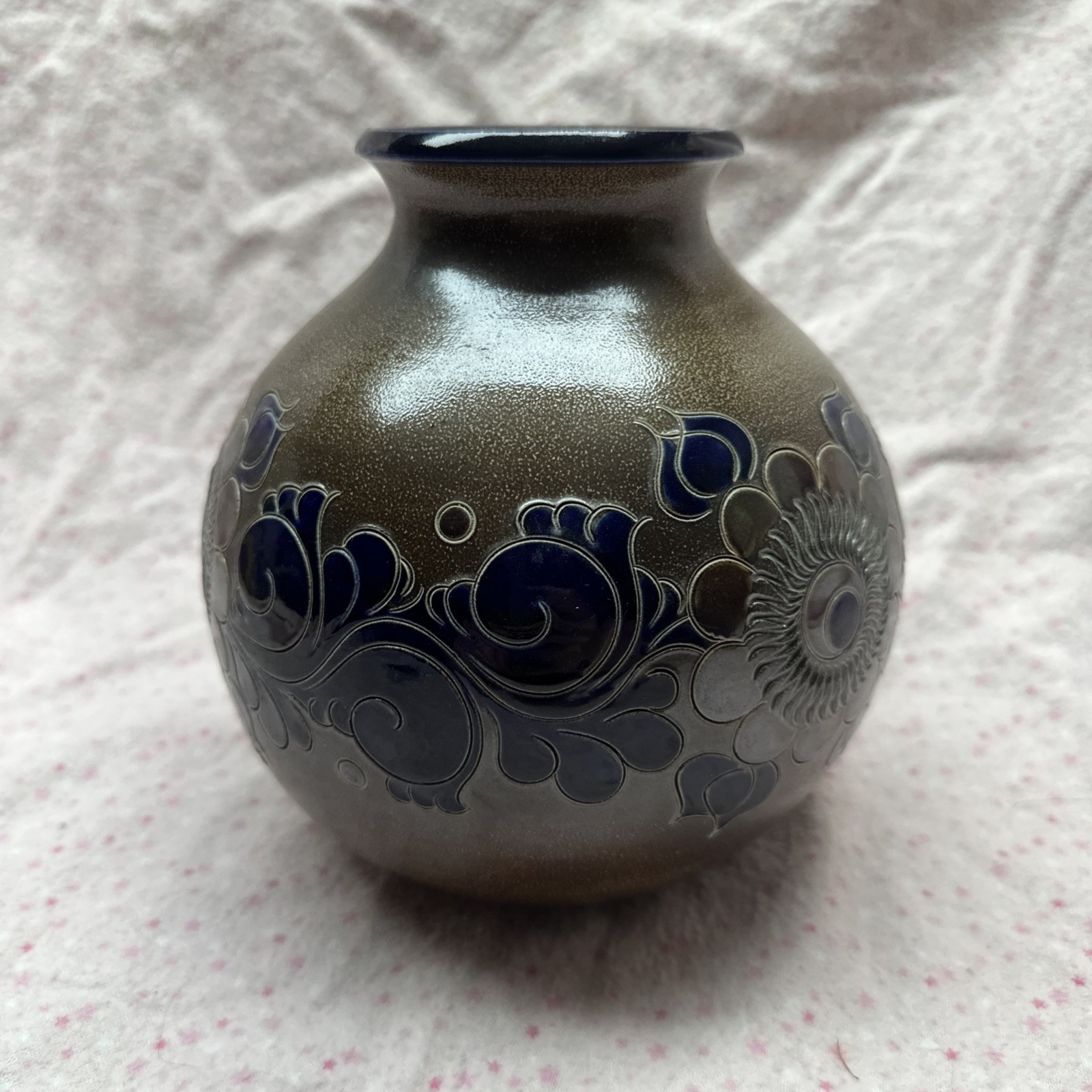 Paul Kruft German Salt Glaze Stoneware Vase – Handarbeit 1987