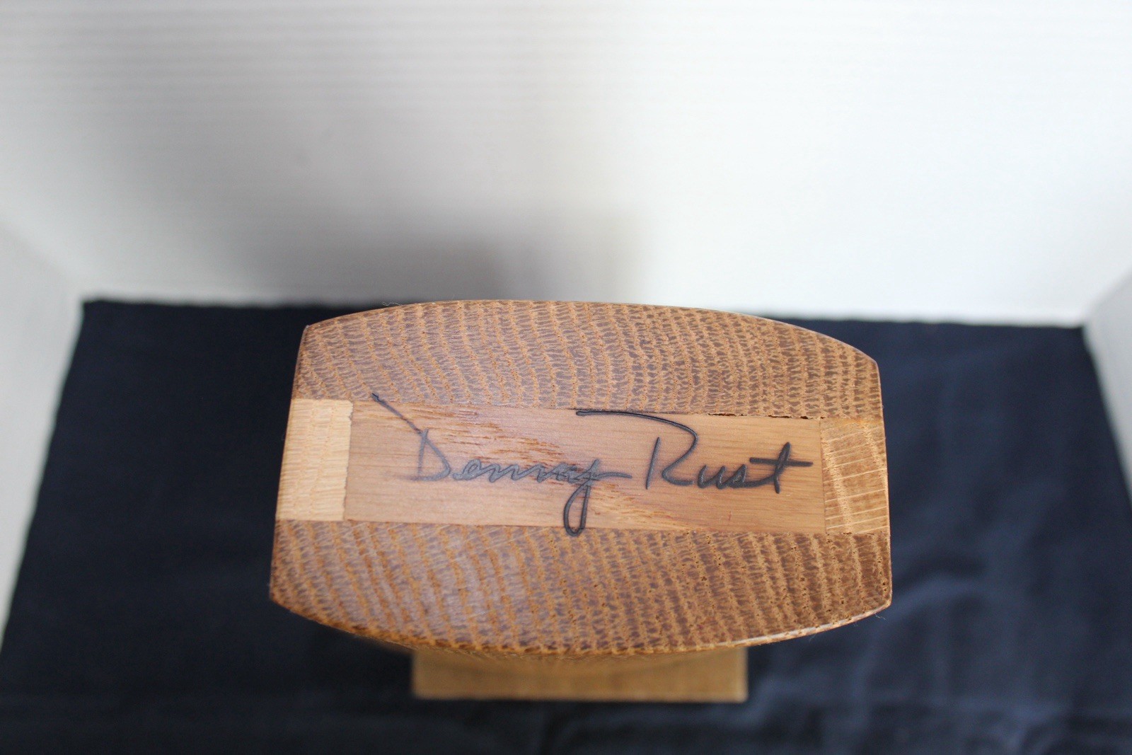 Vintage Handmade Hardwood Danny Rust Signed Dry Vase Or pencil Holder
