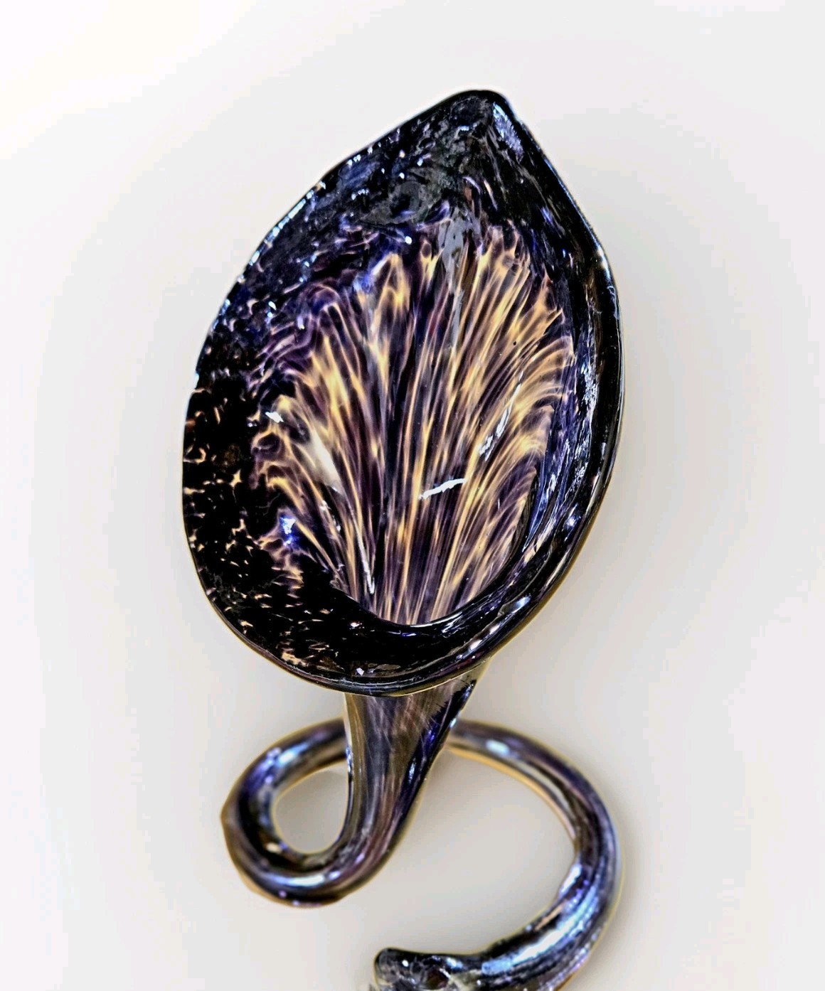 Purple Lilly Blown Glass Sculpture 6″
