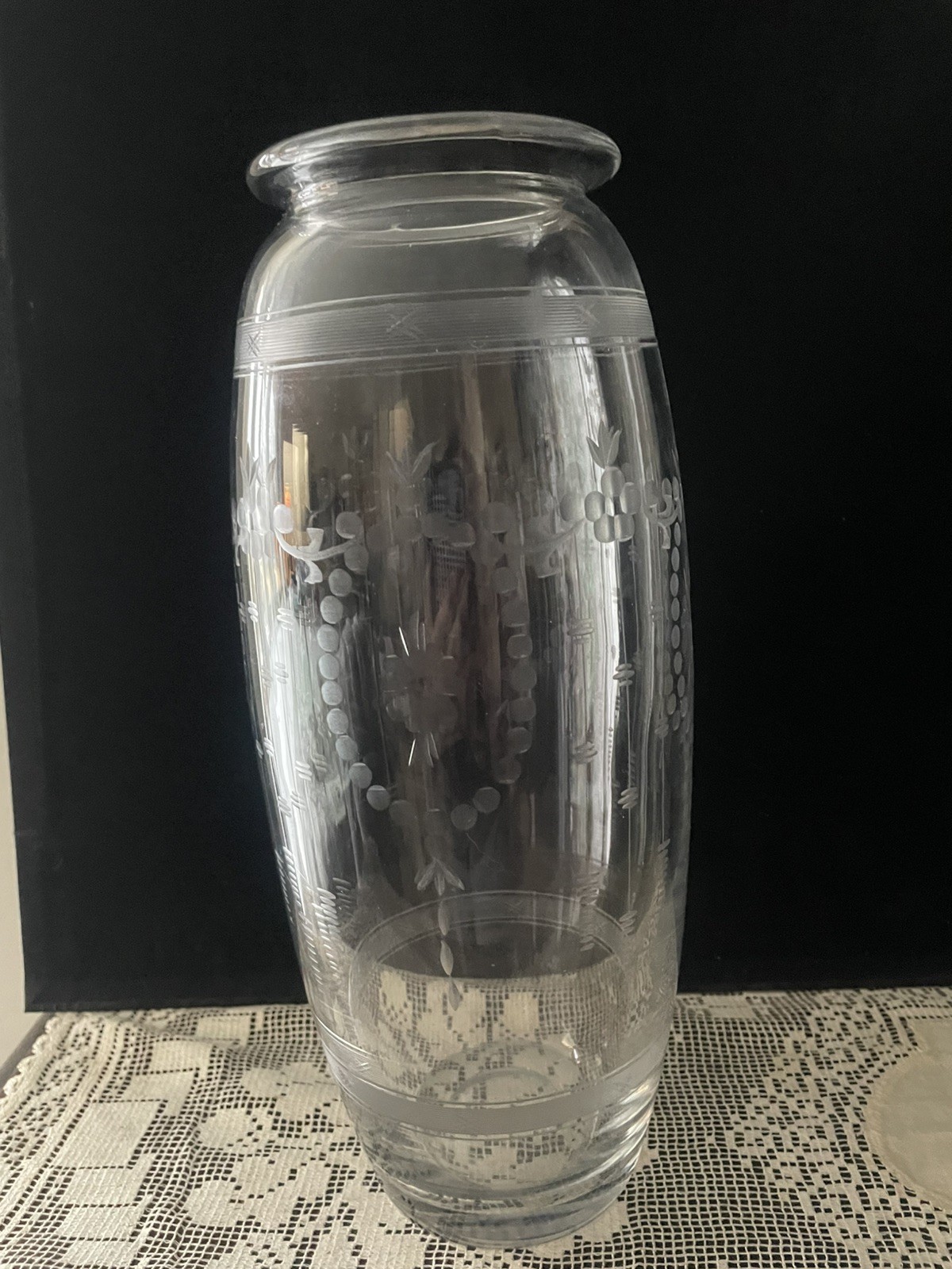 Hawkes Signed ABP Cut Glass Vase w/Etching (circa 1910-1915) Flawless EUC