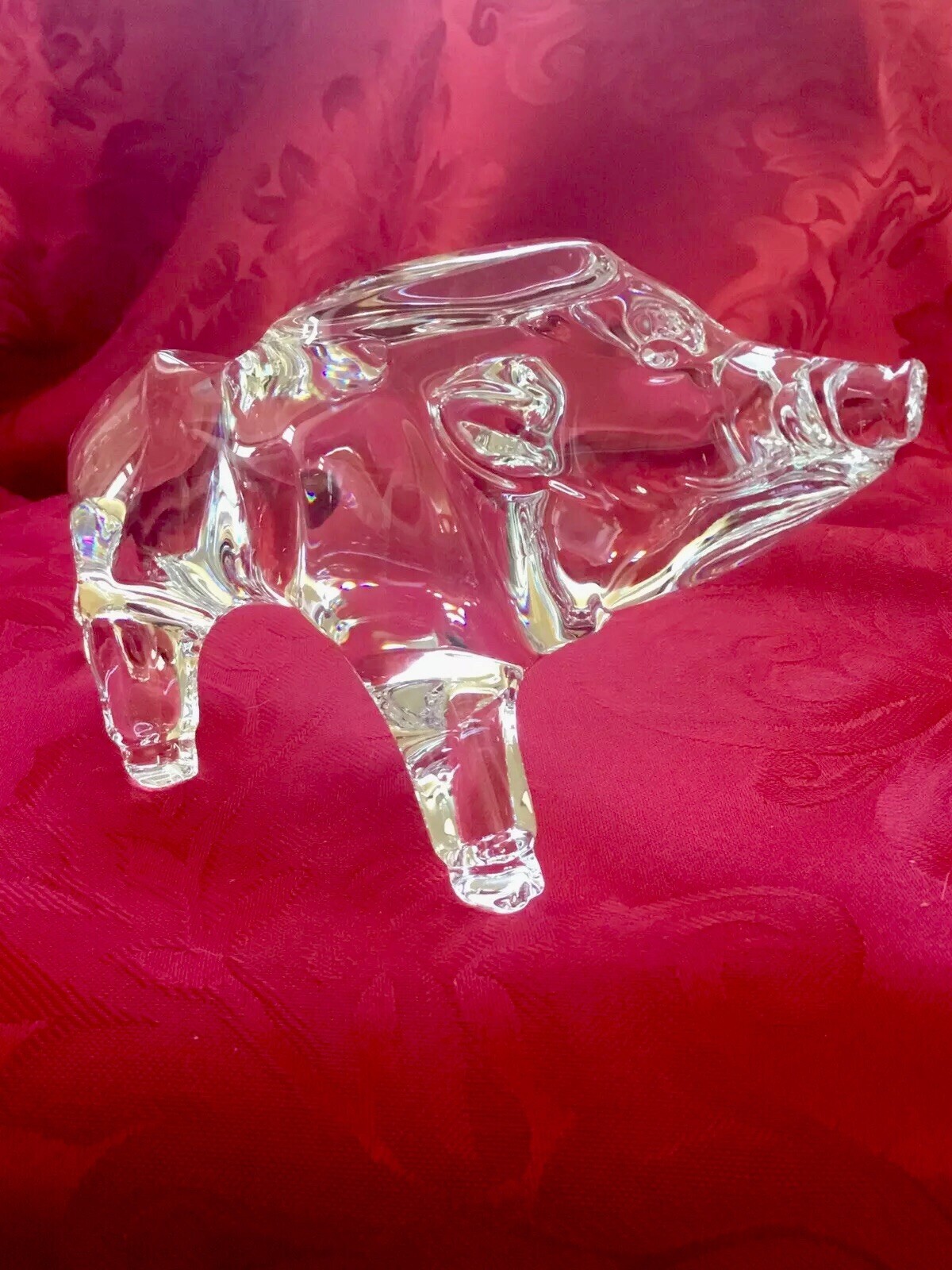 NEW FLAWLESS Stunning BACCARAT France Glass ZODIAC Crystal BOAR PIG HOG Figurine