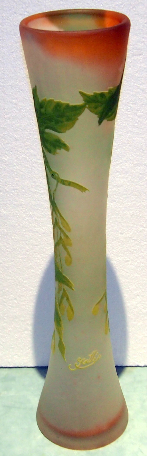 EMILE GALLE C 1910 ORIGINAL CAMEO GLASS GRAND VASE DESIGN HEIGTH:22.5 “
