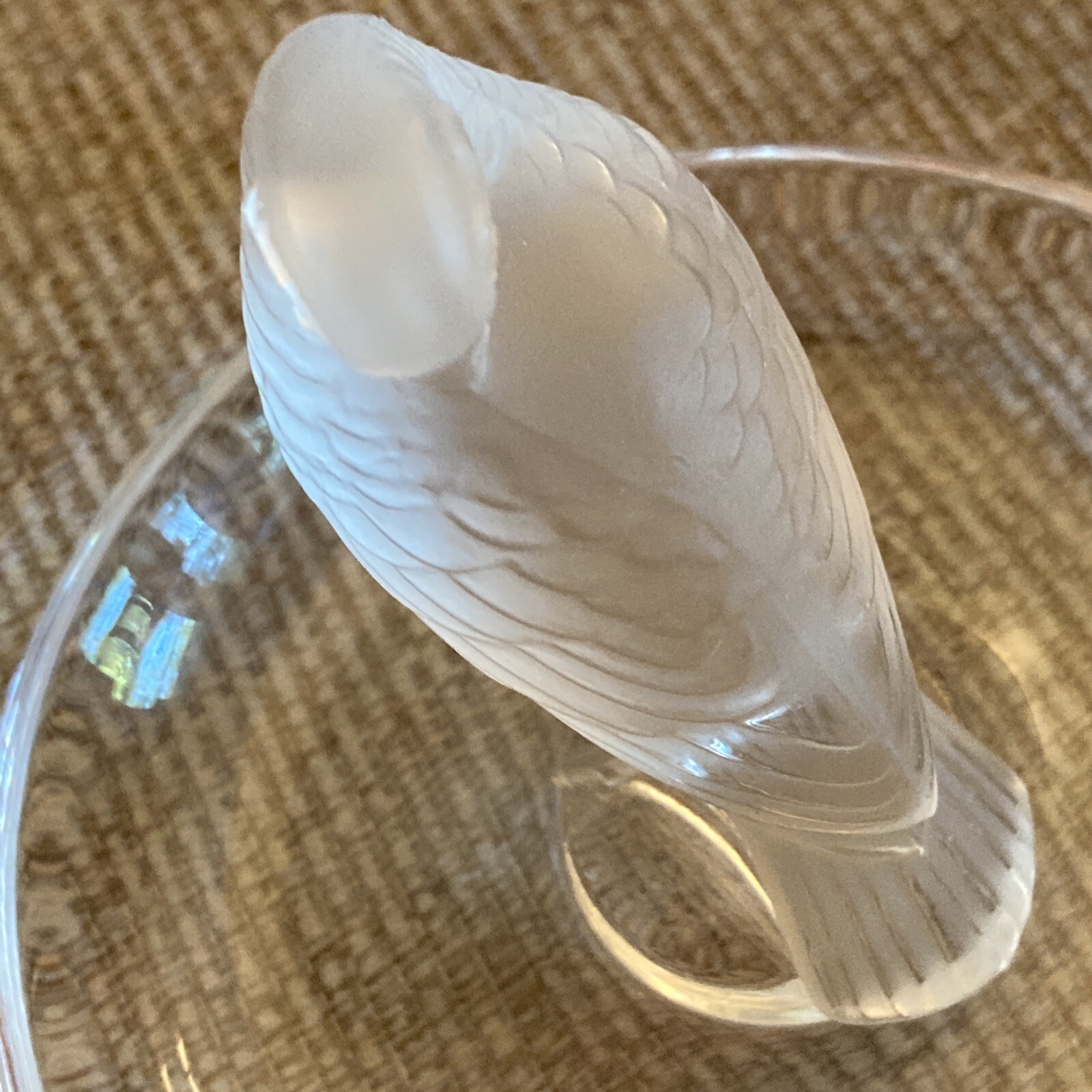 Lalique France ‘Tourterelle’ Turtledove Ring Holder/Trinket Dish