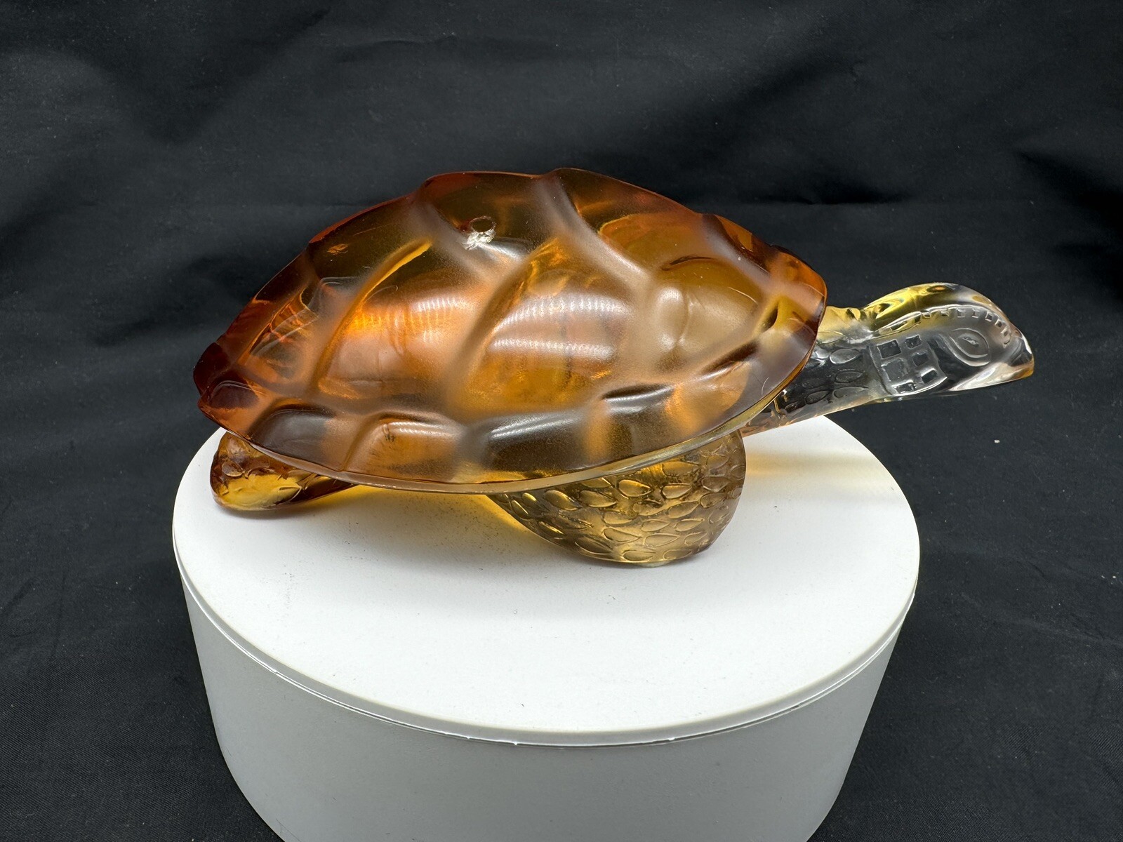 Lalique France Amber Caroline Turtle, 5 5/8″
