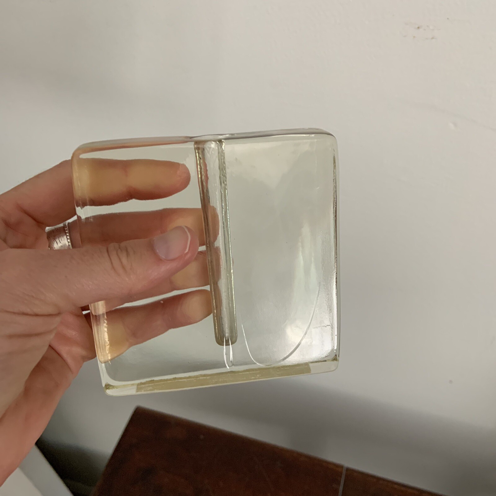 Scandinavian Art Glass Bud Vase Single Flower Block LISBETH DAHL Denmark 90s
