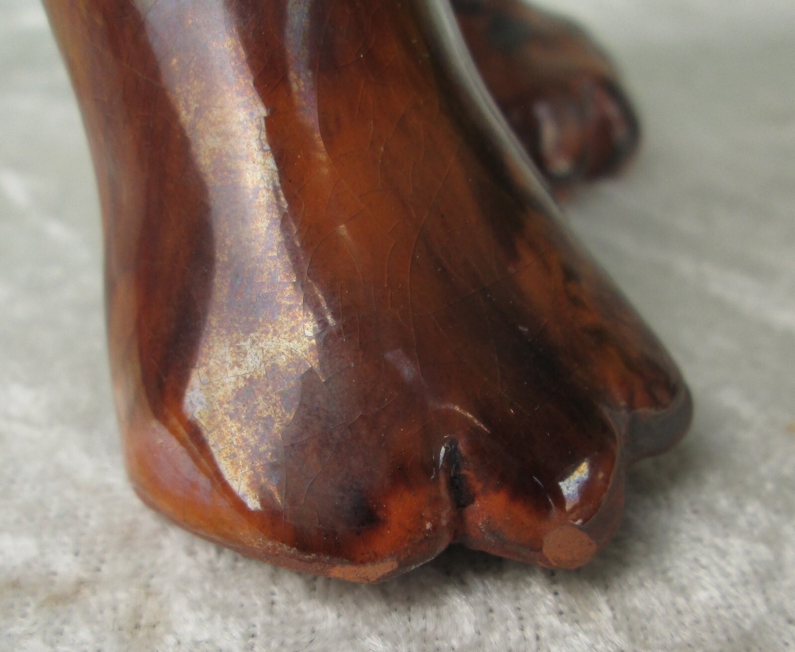 Cathy Gatch Turtle Creek Pottery Redware Lion Figurine Muesum Piece 10-1/4 inch