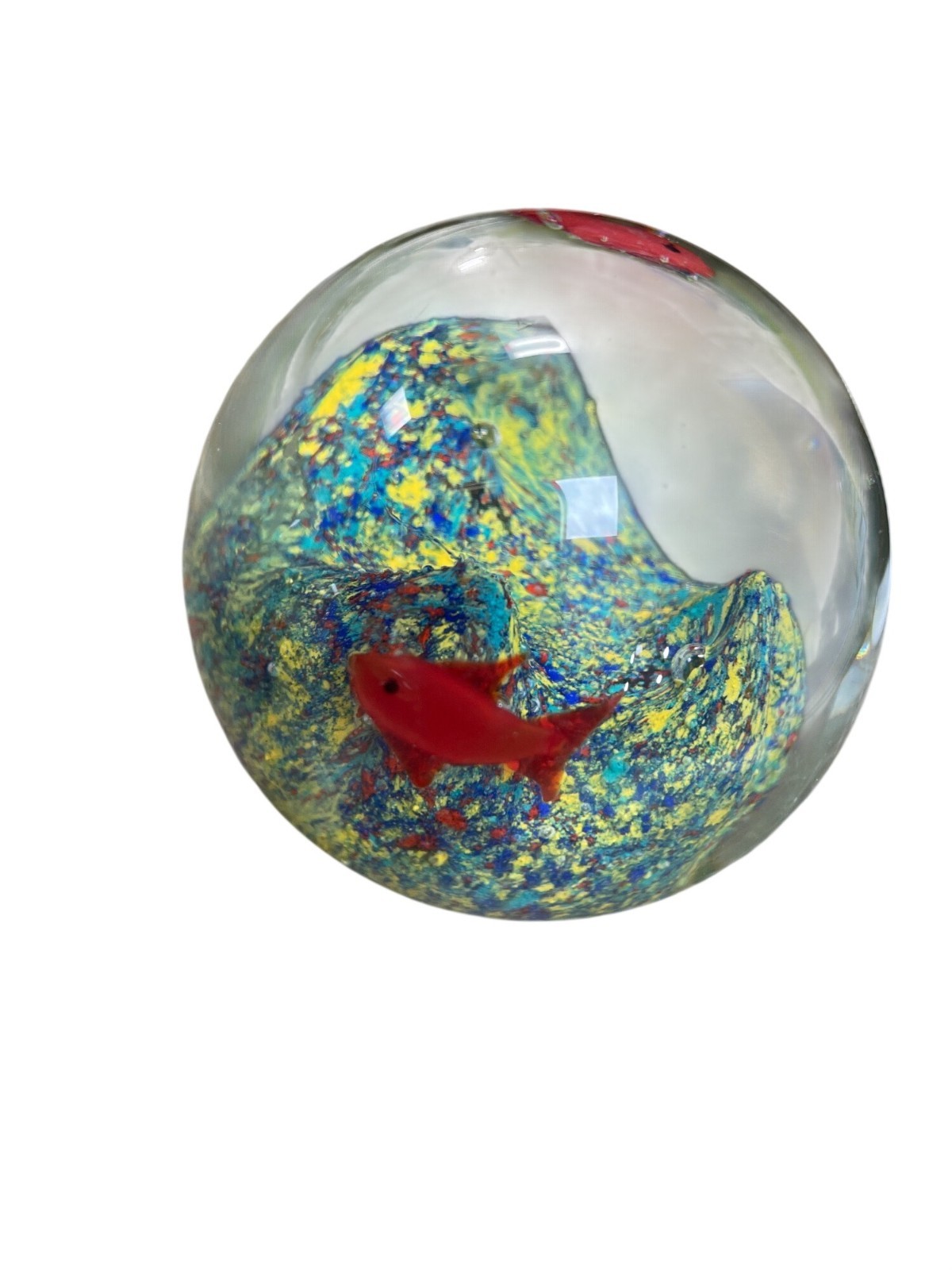 Lot of 4 Handmade art glass paperweights abstract colorful studio decor SKU 9755