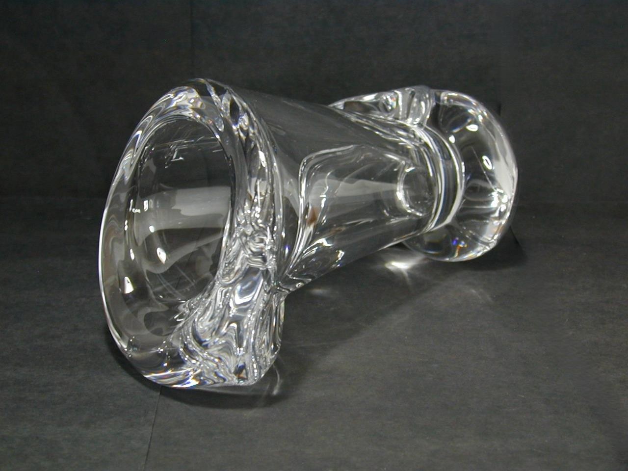 Vtg Art Vannes Le Chatel Calla Lily Lead Crystal 7 ½” Vase France MCM Modernist