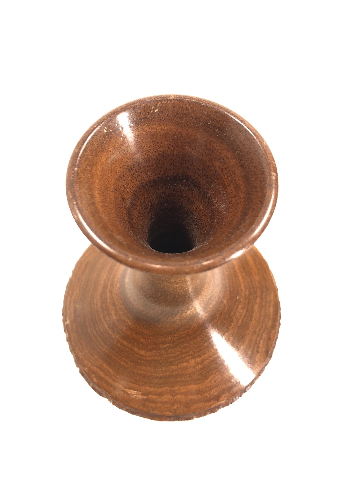Wooden vase 6 1/2 inches tall 4 1/2 inches diameter