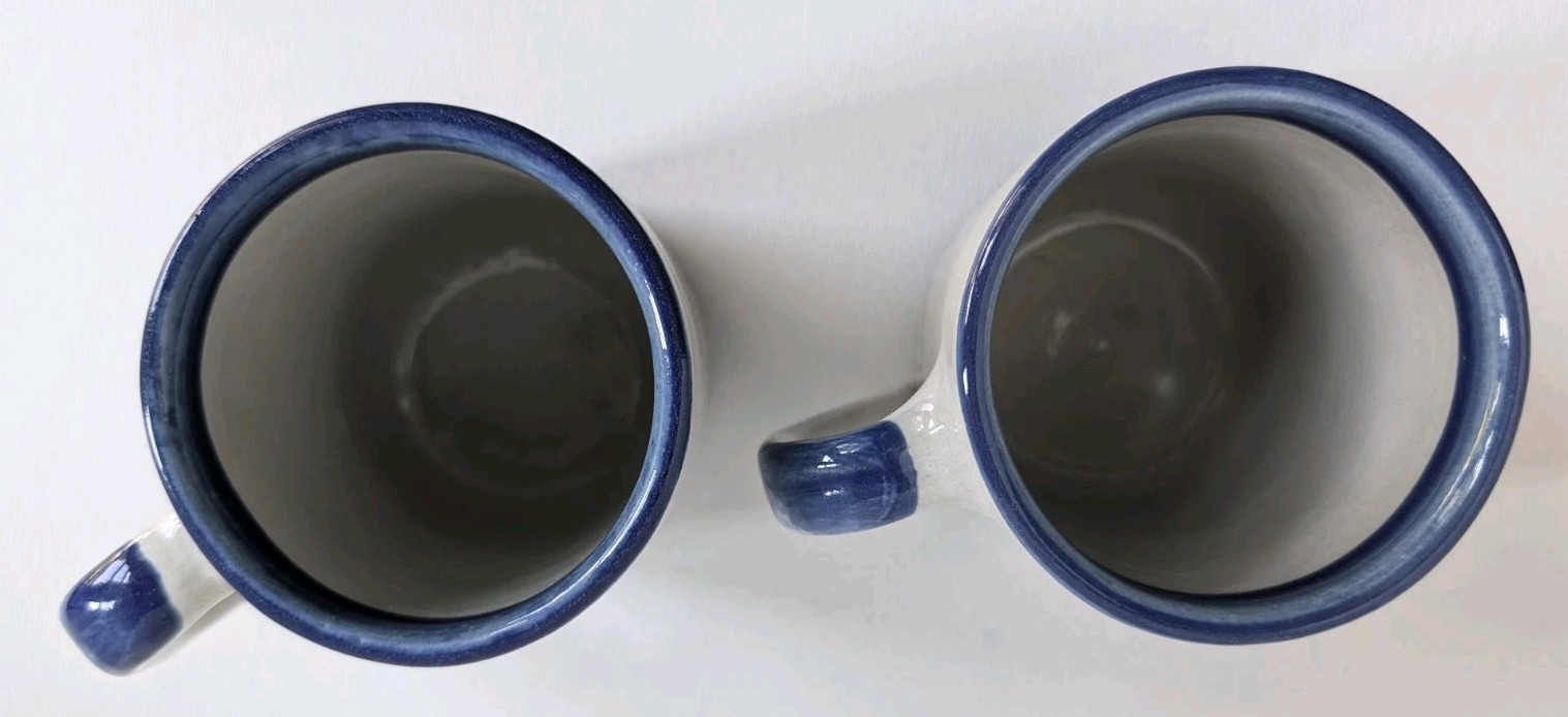 Rare Louisville Stoneware Pottery ACBL Advertising Fish Troller Barge 2 Mugs