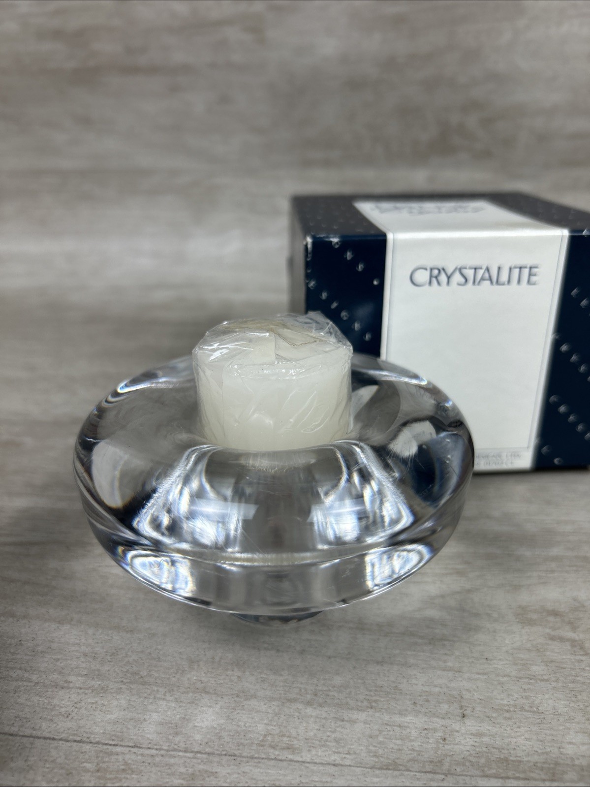 Dansk MCM Lead Crystal Glass Votive or Taper Candle Holder Style 01702 CL JAPAN