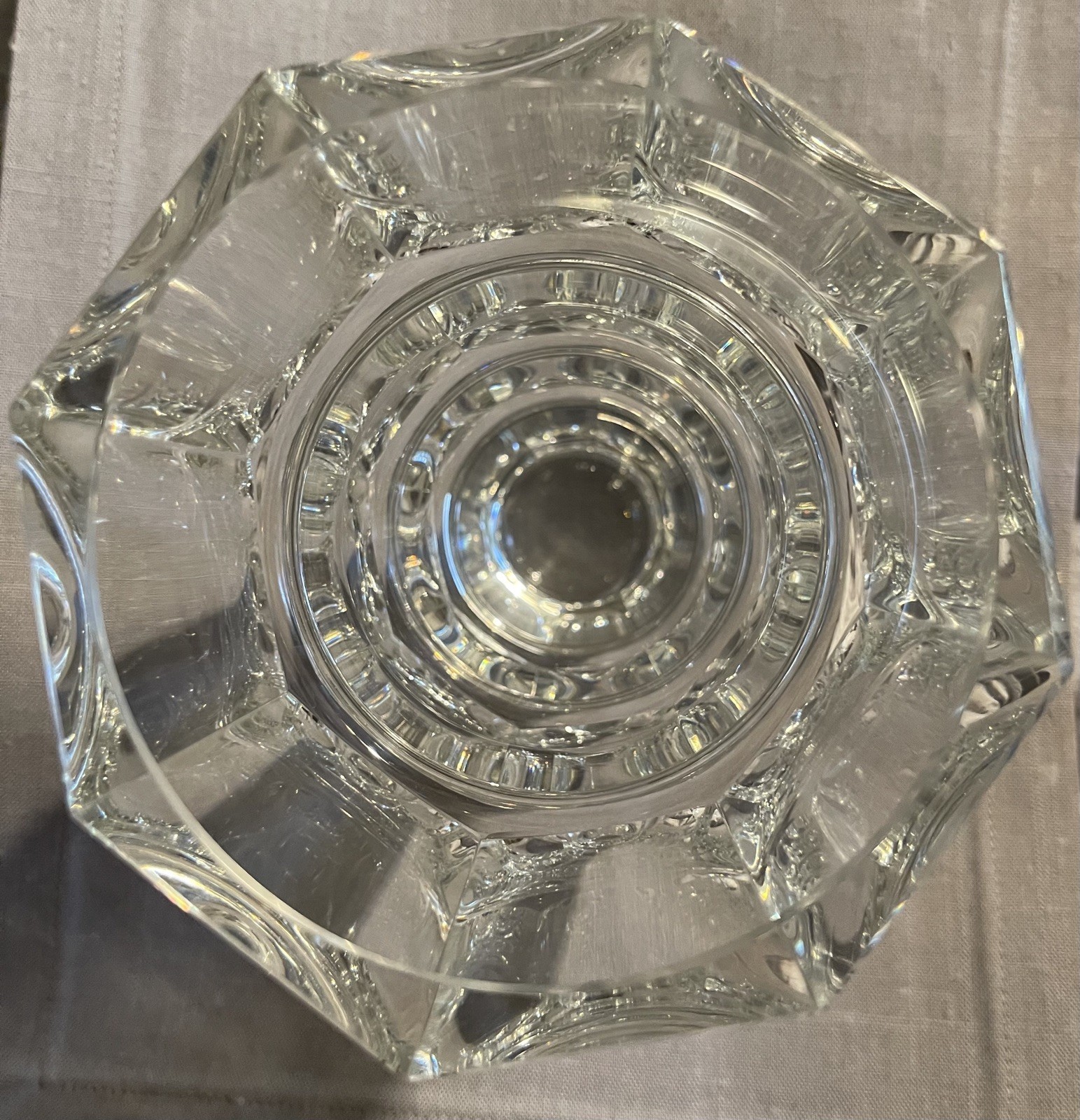 Vintage Ceska MOSER-Style Crystal Faceted Vase designed by Josef Hoffman