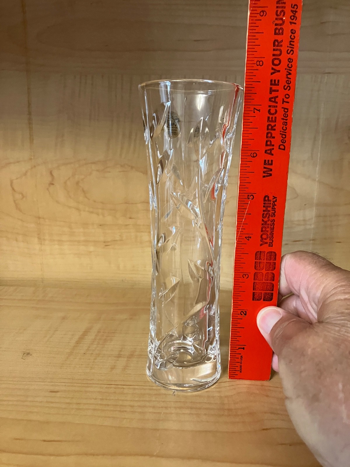 RCR Royal Crystal Rock Bud Vase 7.5″ Cut Crystal Made In Italy Heavy Decorative