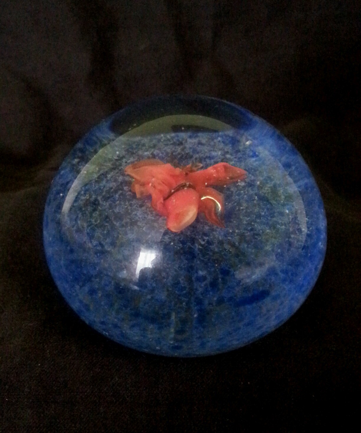 Hand blown glass paperweight “Red Lobster” 2.75 inches