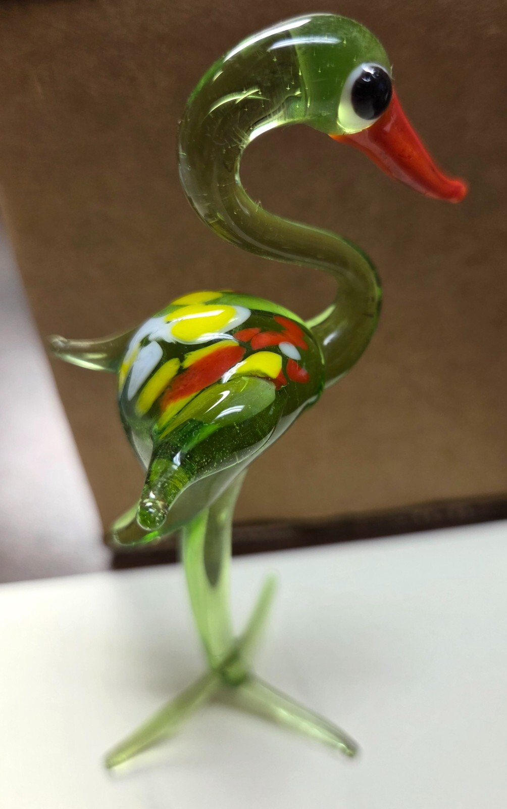 Vintage Murano Style Glass Miniature Stork Birds Set of 4