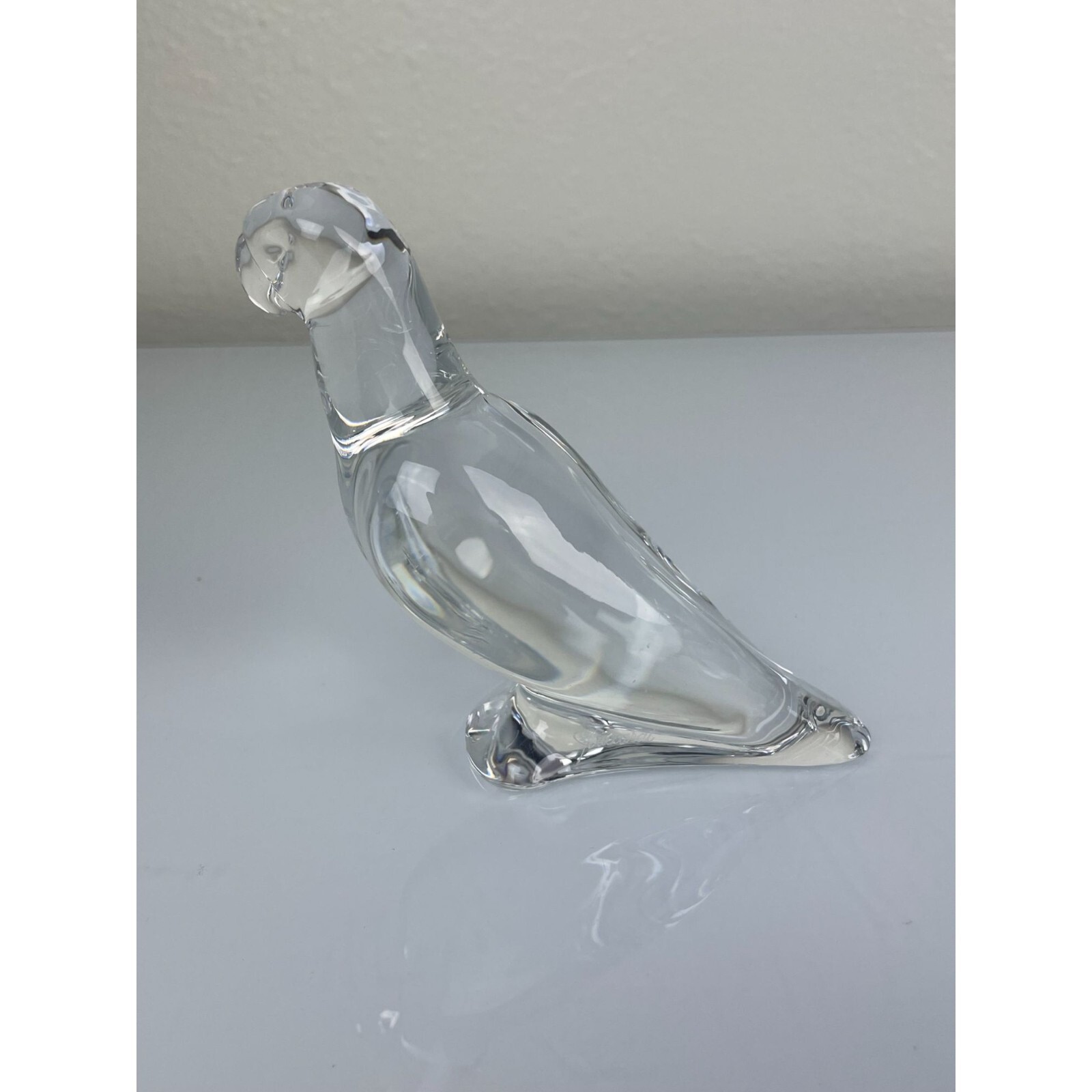 Baccarat Fine Crystal Parrot Bird Figure Made in France Luxury Clear Glass