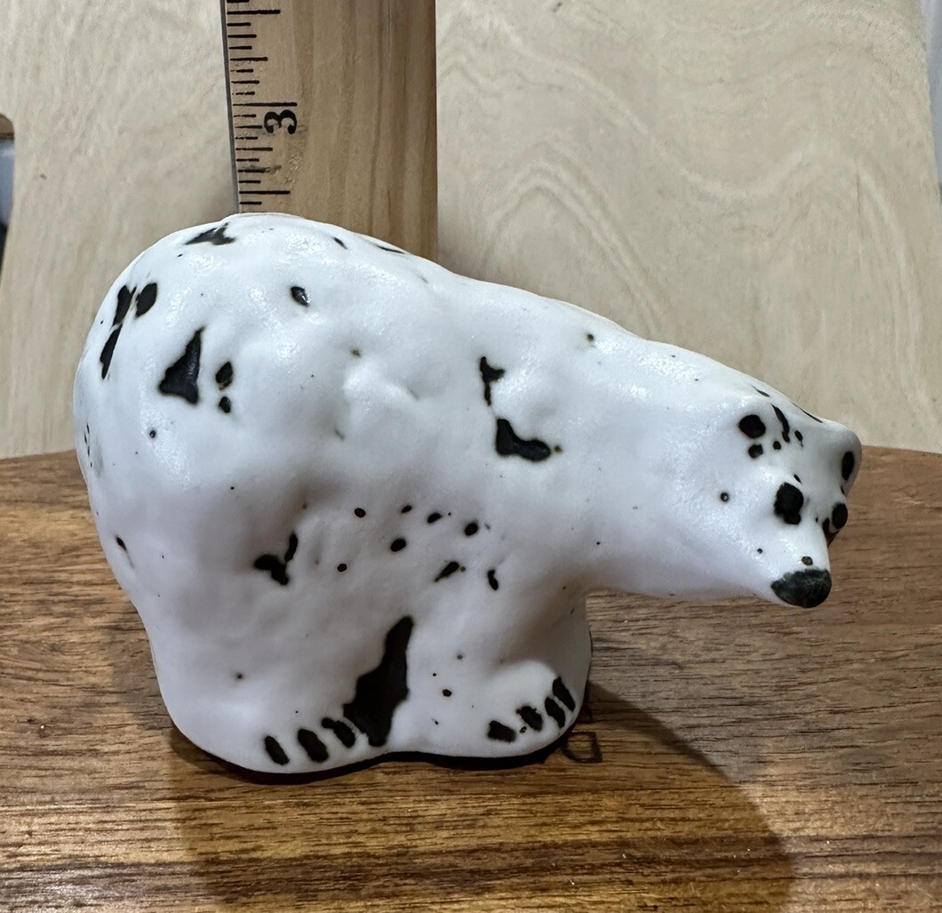 Mid Century Modern Pentik Ceramics Finland Henrik Allert Polar Bear Figurine