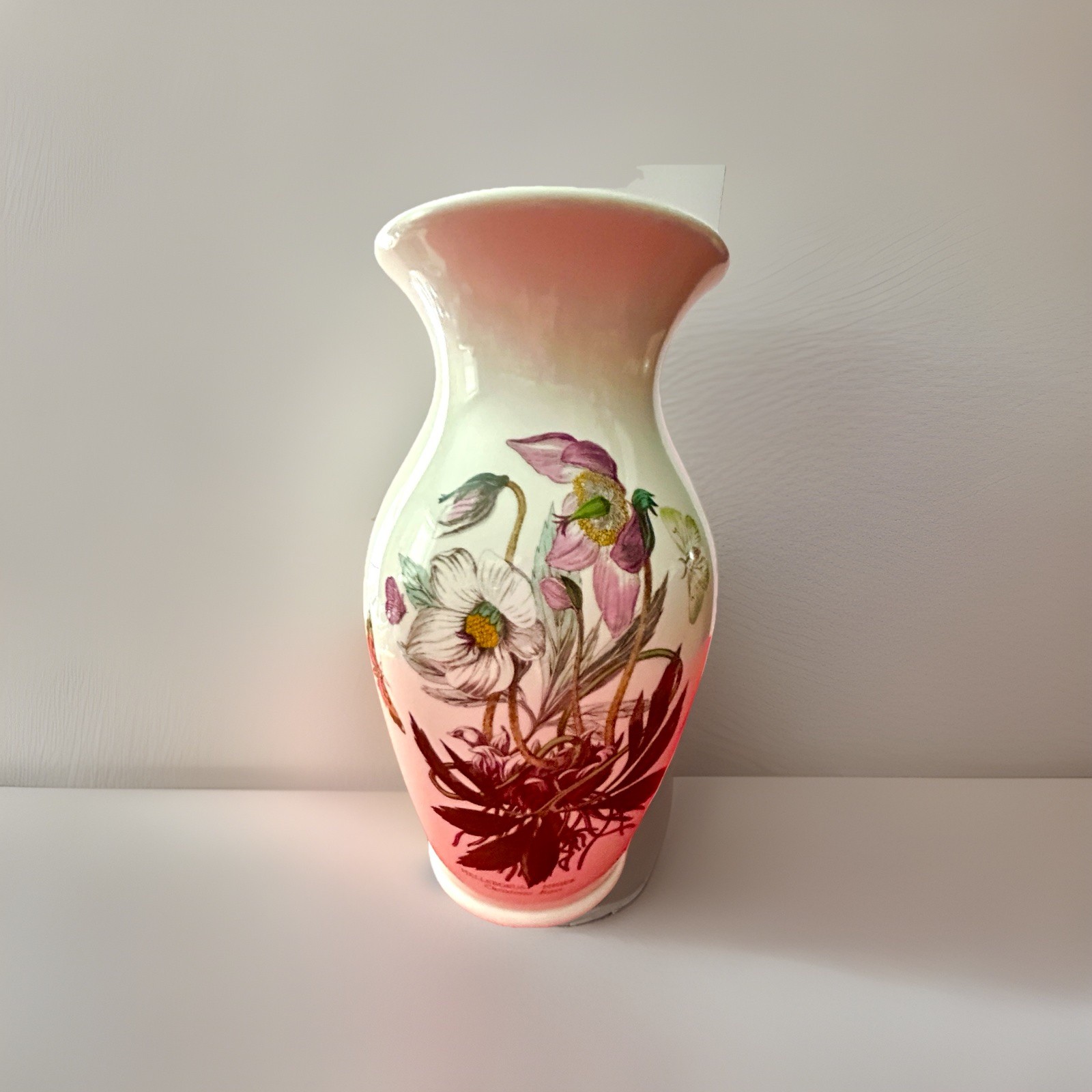 Botanic Garden 10” Cantan Vase Christmas Rose By Portmeirion