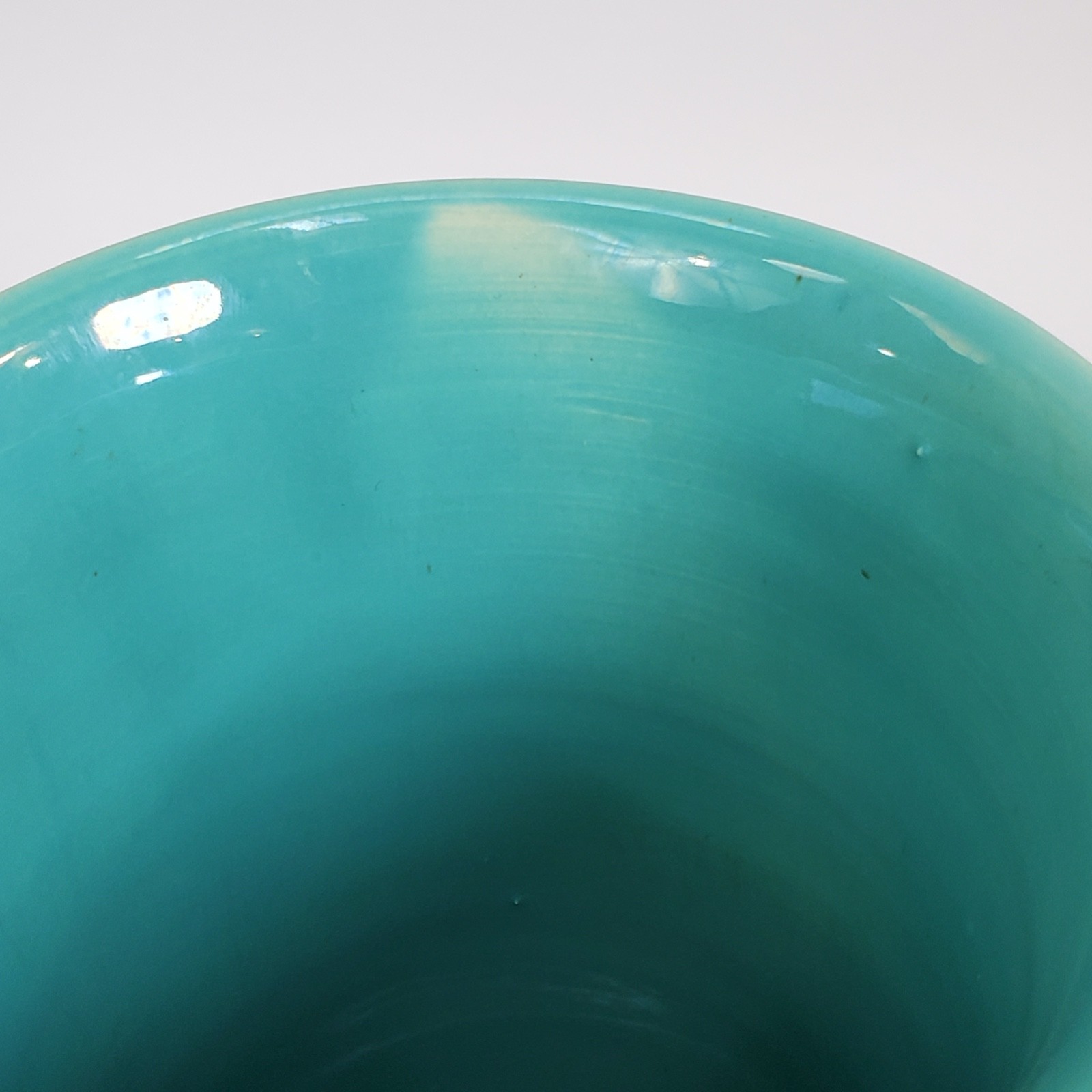 Vintage Bauer Tall Cylinder RingWare Vase Turquoise Glaze California Pottery 10″