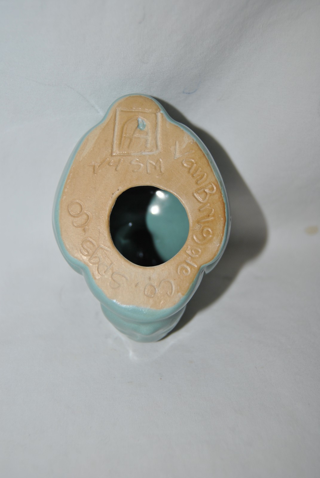 Van Briggle Light Blue Rabbit Bunny Paperweight Signed On Bottom