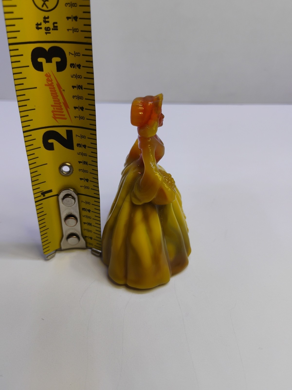 Boyd Glass Colonial Lady Louise Figurine UV Reactive 2.5″