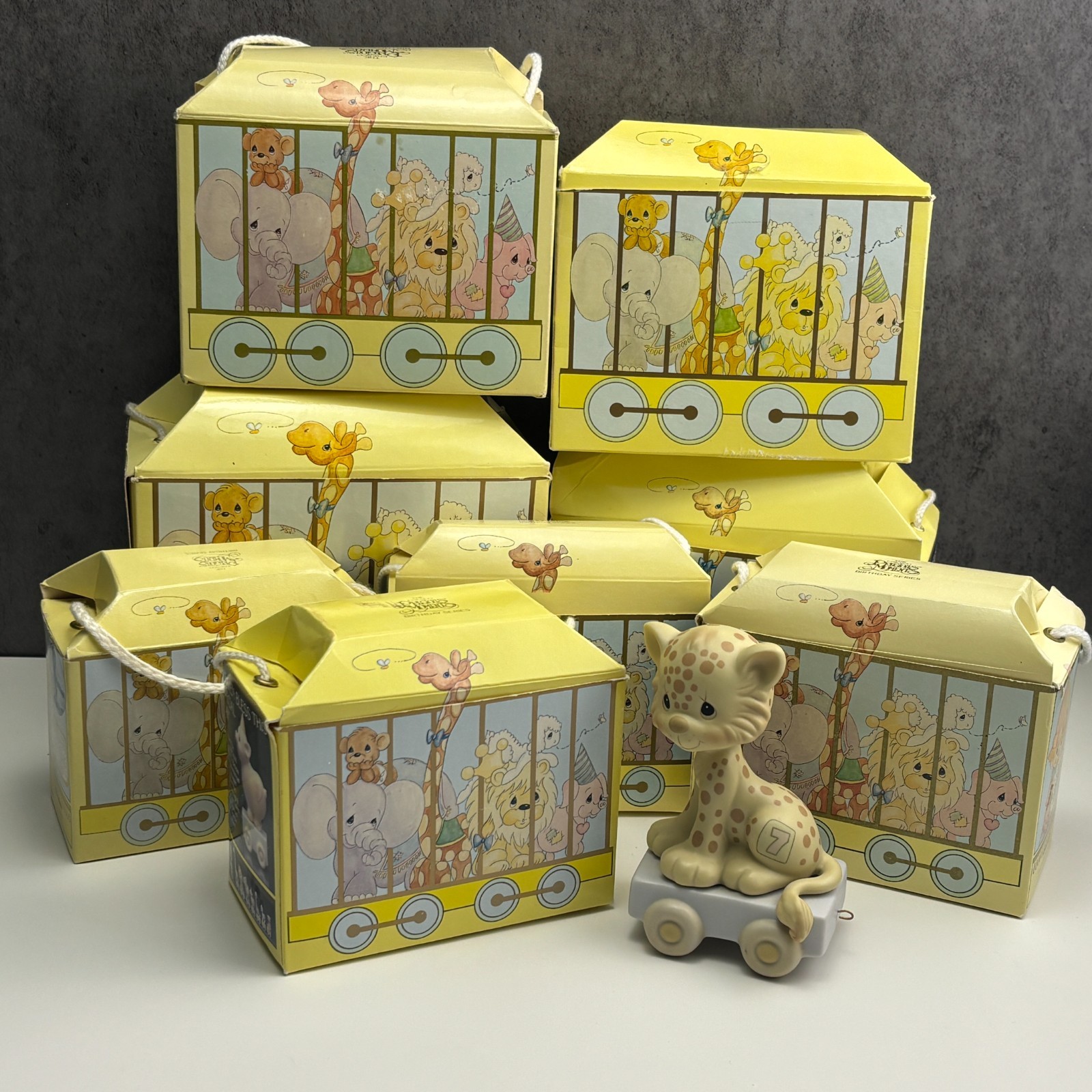 Precious Moments Birthday Train Circus Animals Ages Baby-8 Set (9) Pcs