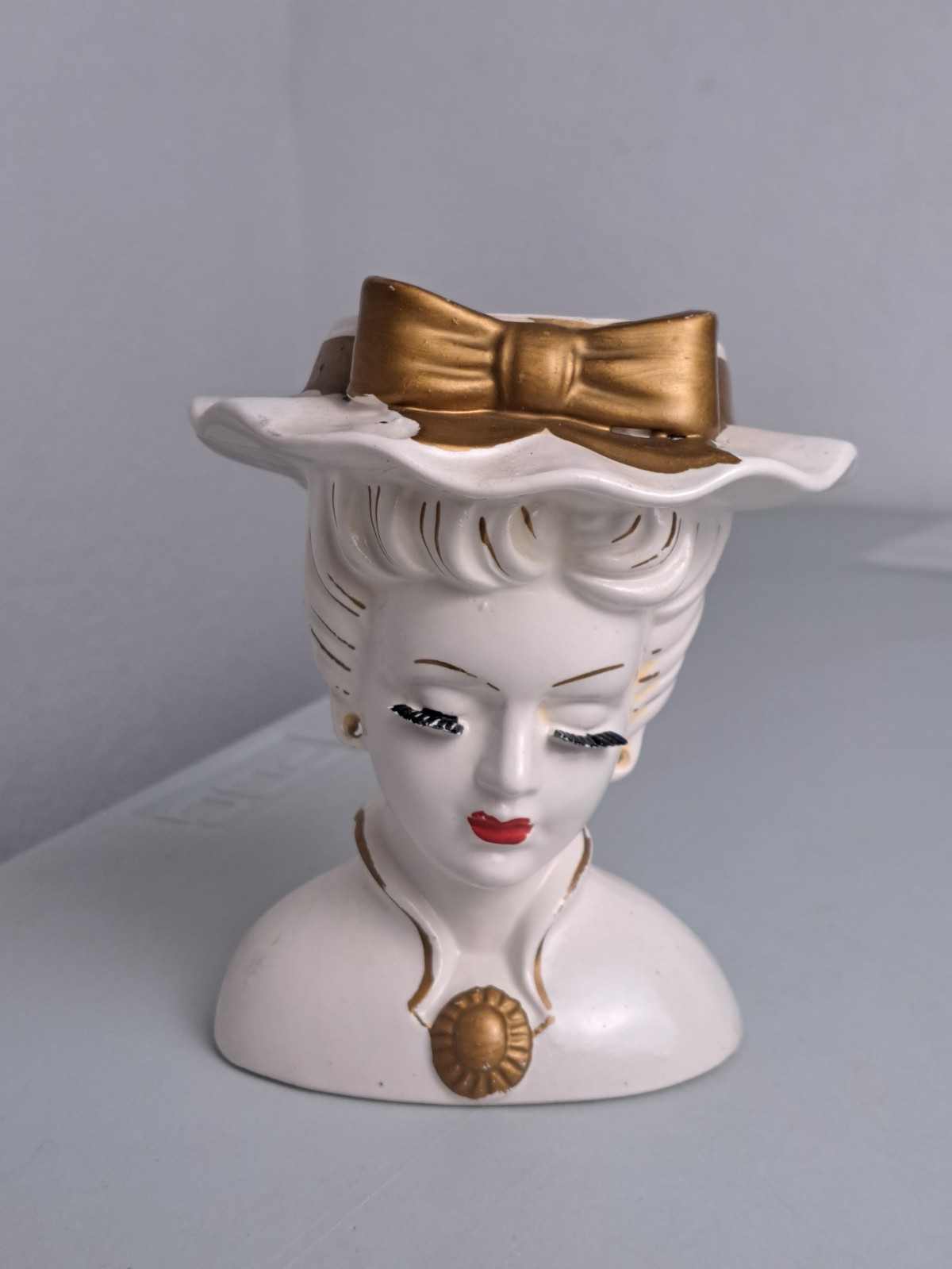 VTG. 1950’s Lady Head Vase Ceramic Collectible Japan- NO EARRINGS