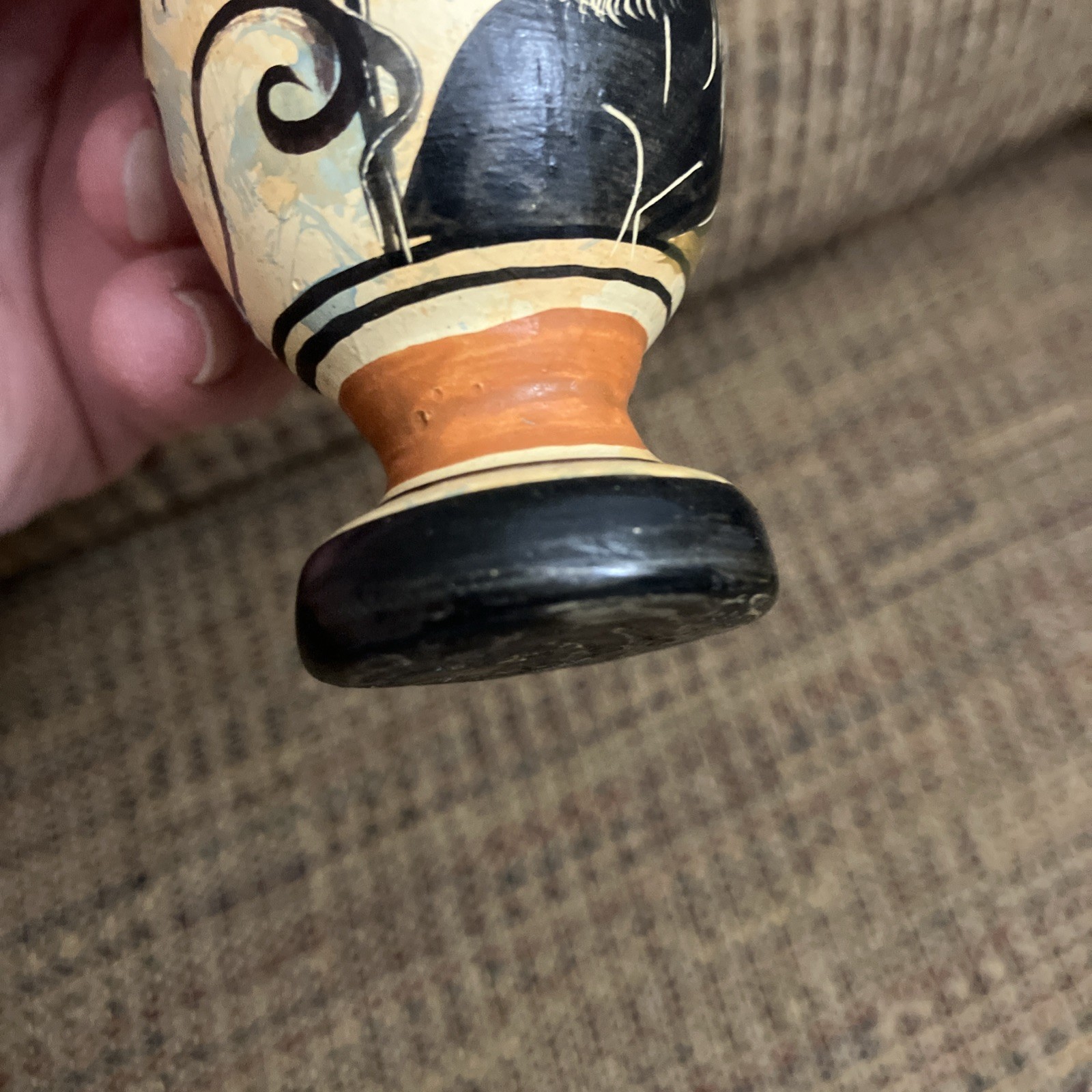 Vtg Replica of Greek Pottery Vase Handmade 4.5”