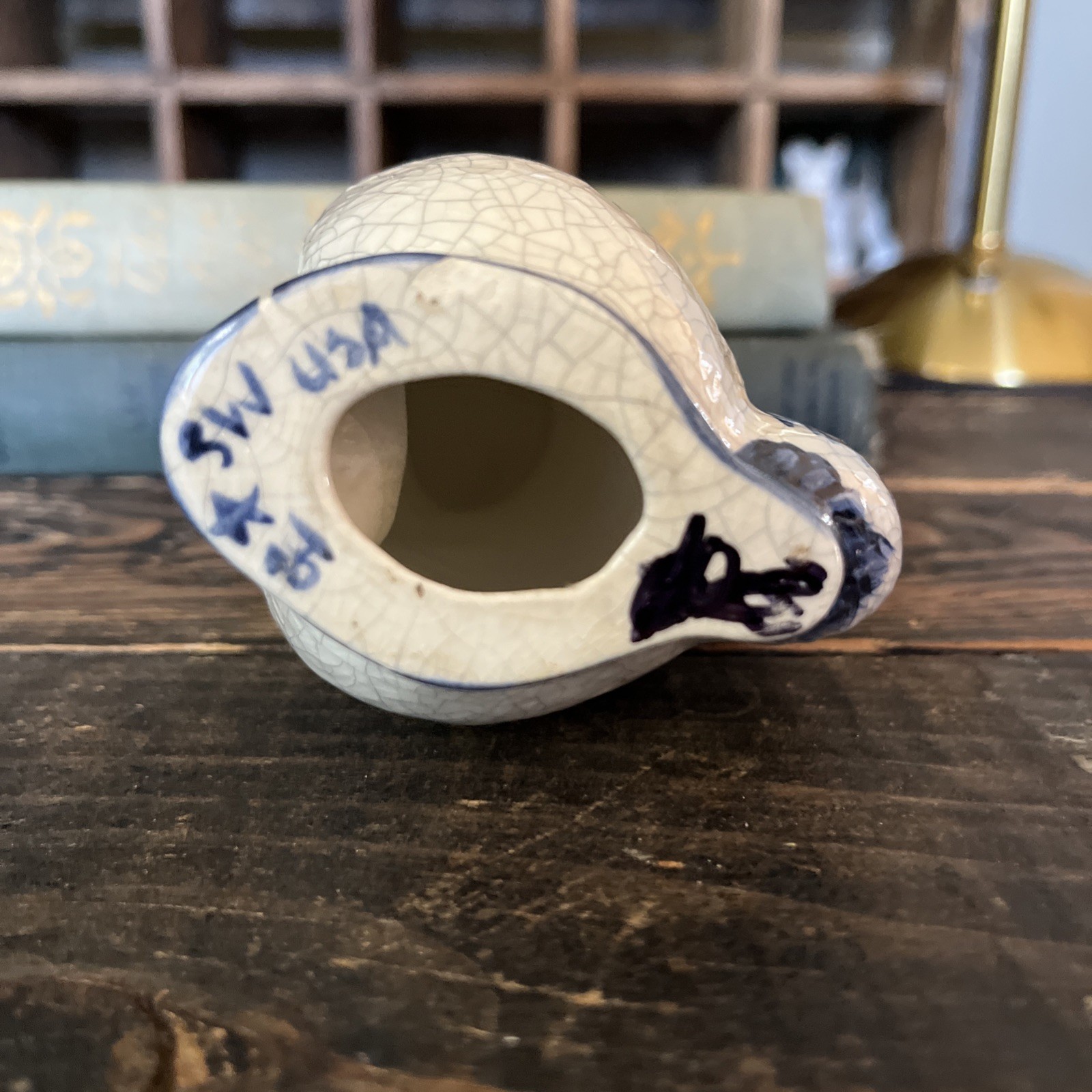 The Potting Shed Dedham Pottery Reproduction Raccoon Figurine Signed Vtg