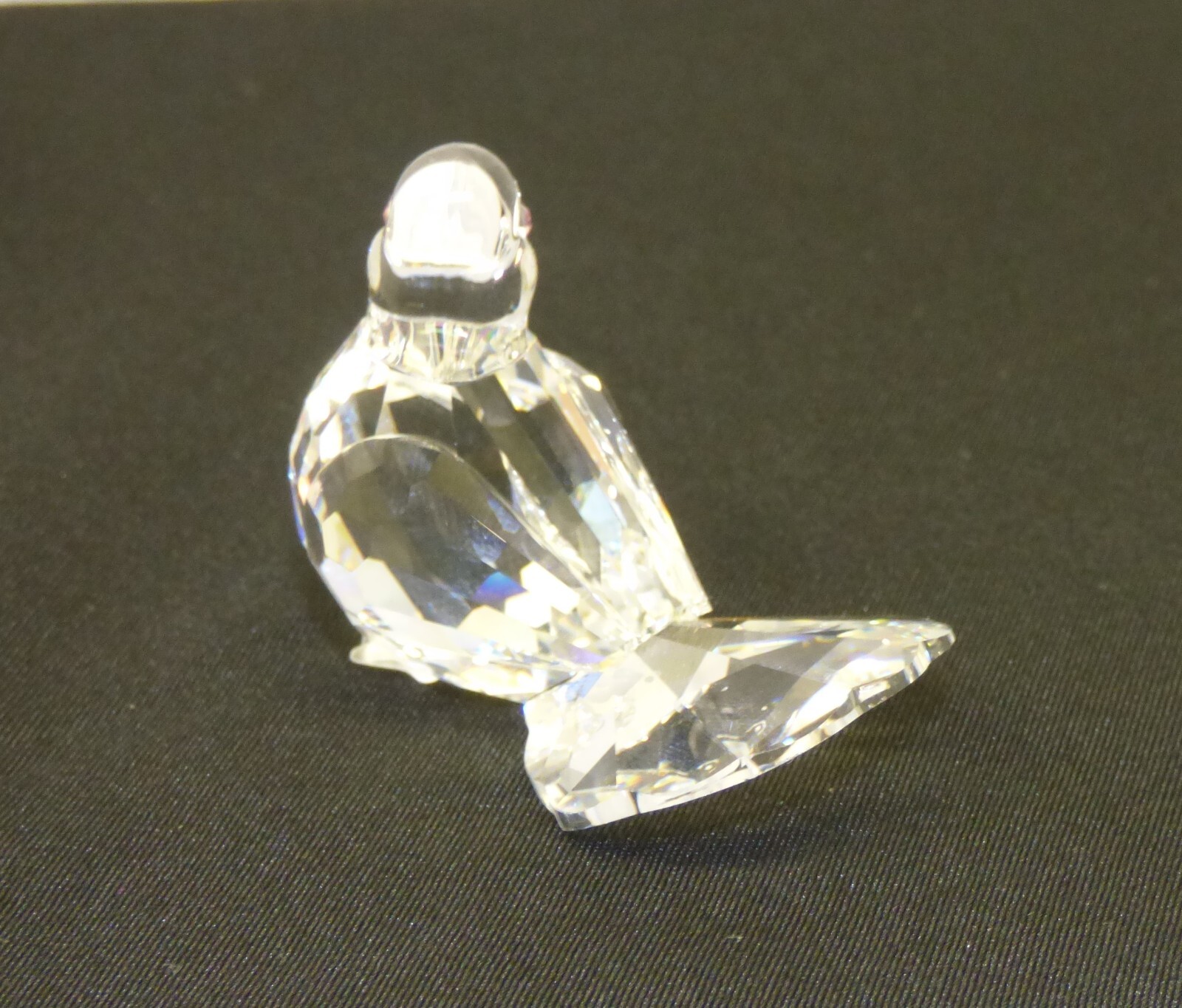 Swarovski Crystal Turtle Dove Bird Figurine Pink Eyes & Fan Tail 191696 EUC 7605
