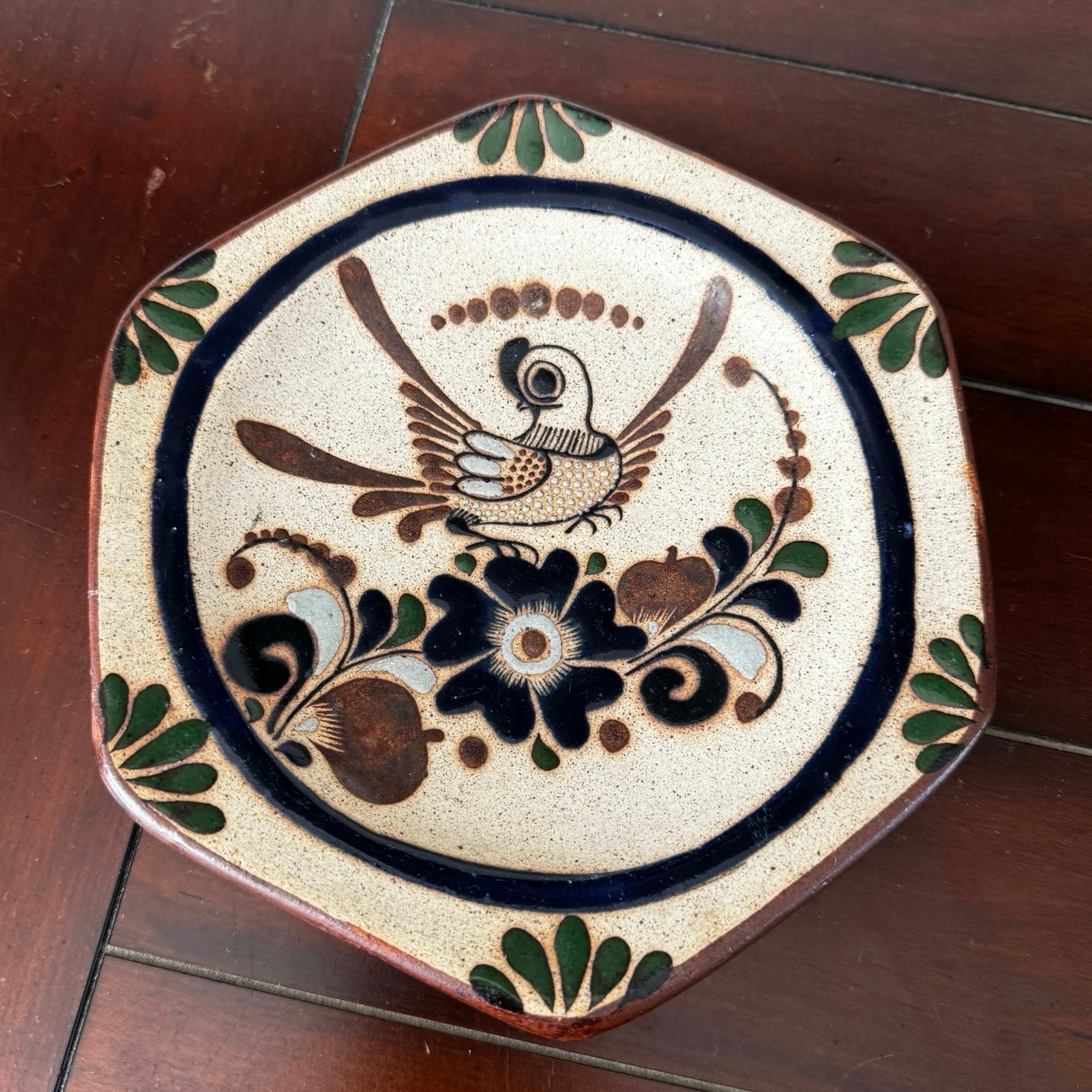 Tonala Mexican Folk Art Hand-painted Ceramic Pottery Glazed Wall Hanging Decor