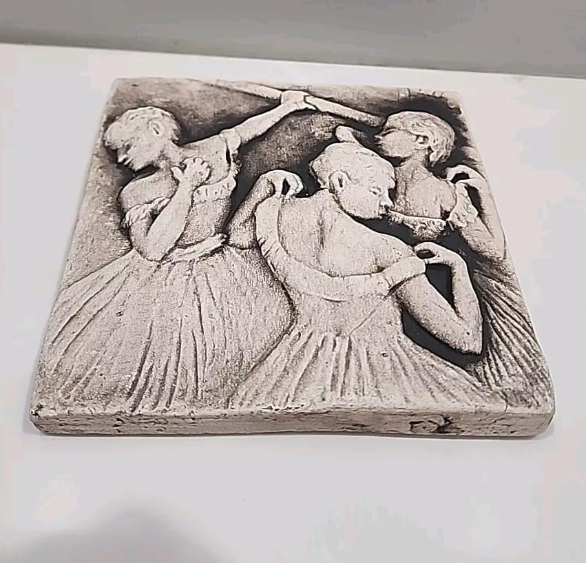 Whistling Frog Pottery Ballerina Dancers Art Tile 5” ~ LOVELY