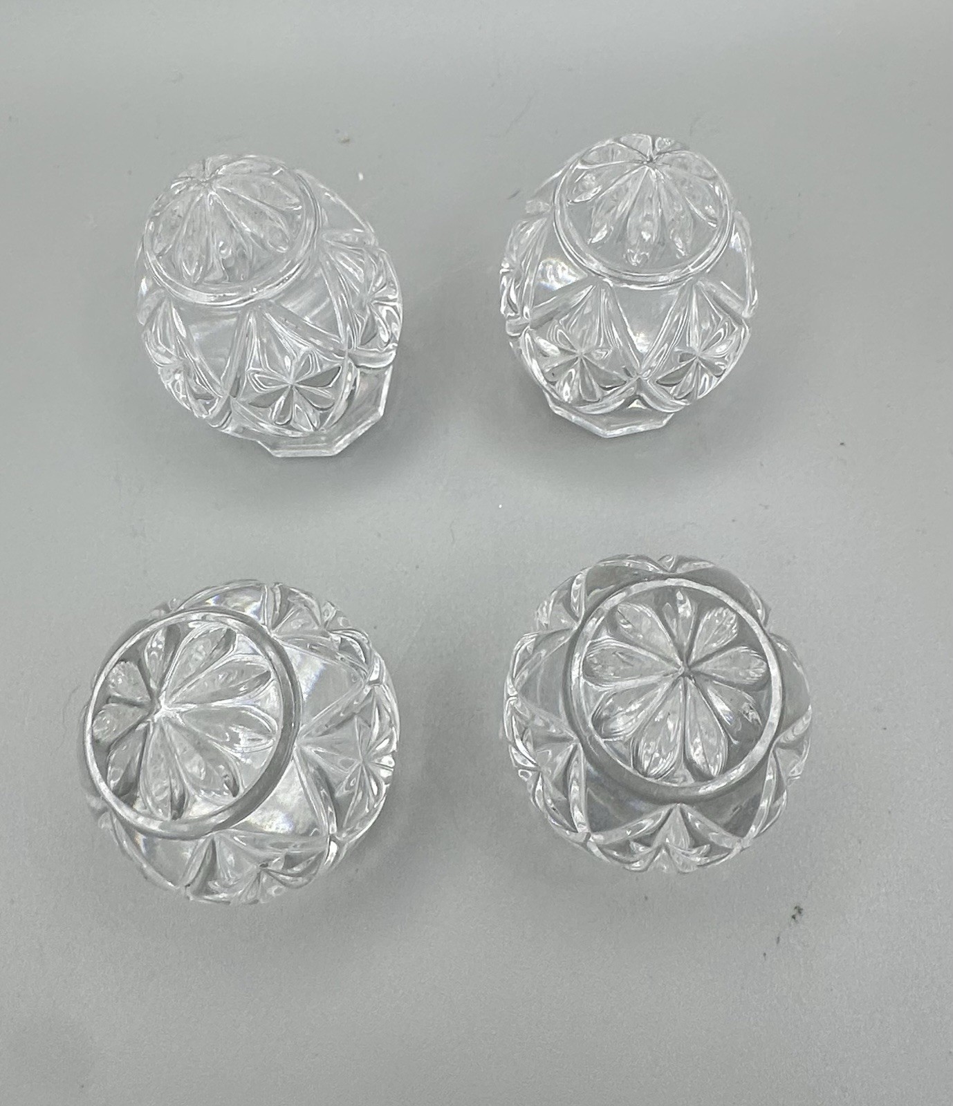 Set Lot Of 4 Marquis By Waterford Clear Crystal Egg Footed Paperweights